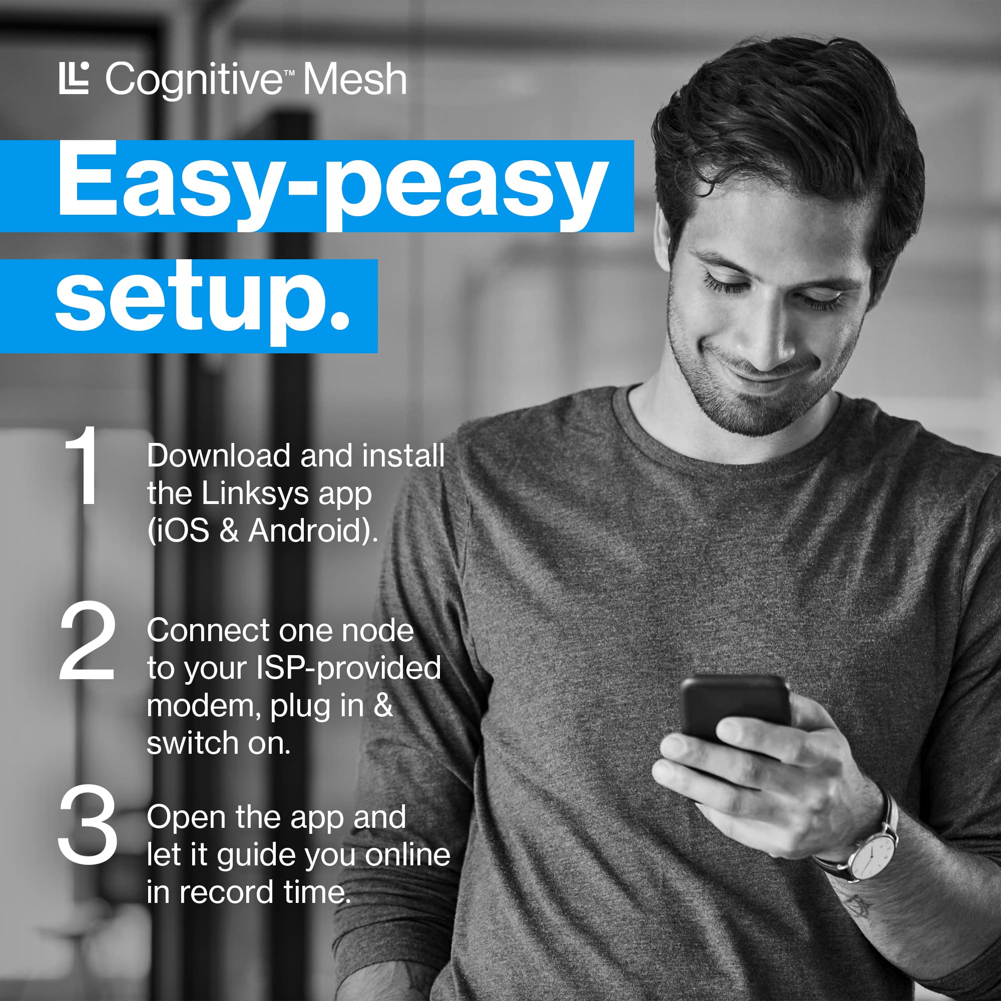 Linksys Velop Pro 6E WiFi Mesh System | One Cognitive Mesh Tri-Band router with 5.4 Gbps (AXE5400) Speed | Coverage up to 3,000 sq ft | Connect 200+ Devices | 1Pk MXEC621 | 2023 Release 6