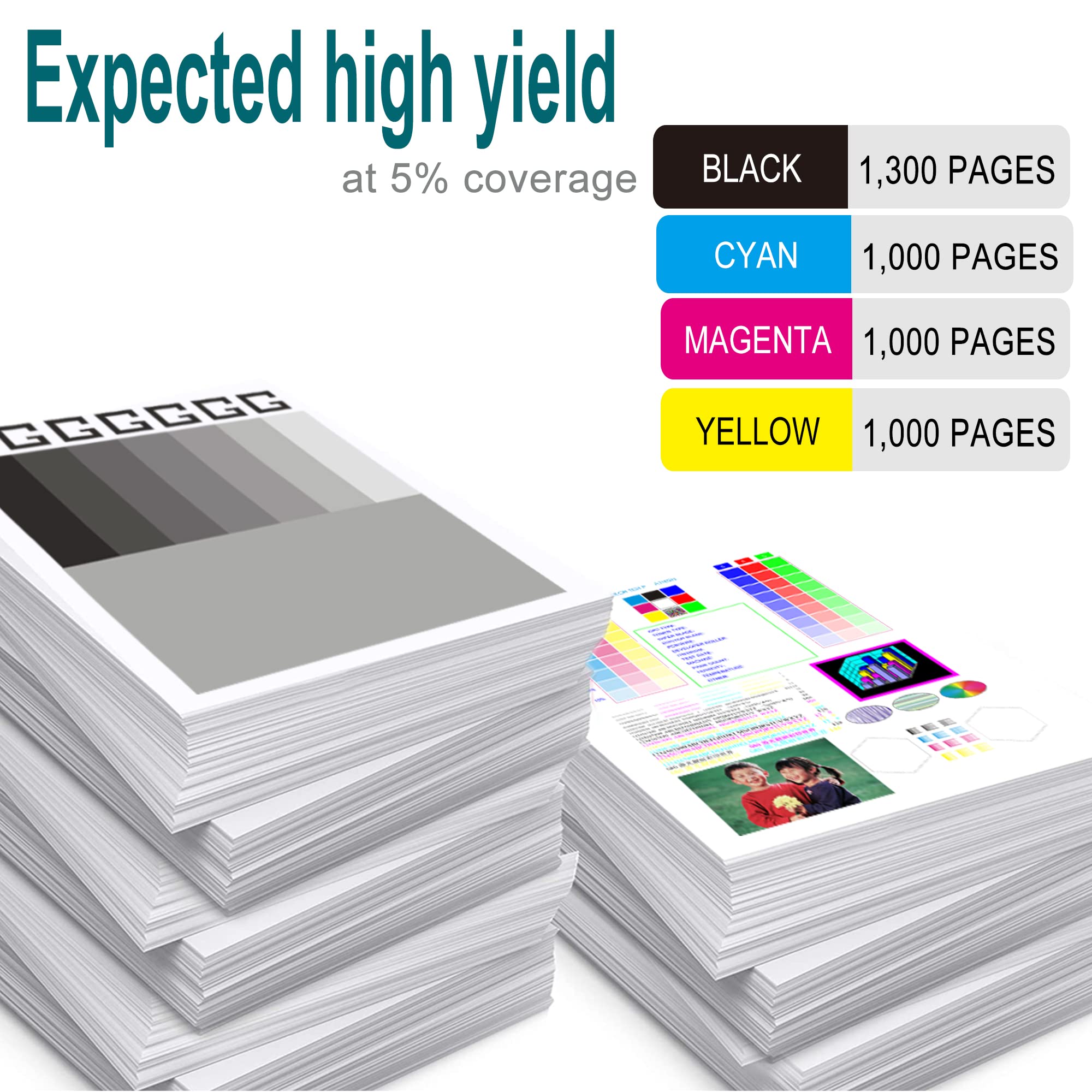 5-Pack for HP 126A Toner Cartridges Works with HP Laserjet Pro 100 Color MFP M175nw,cp1025nw ,M275 Printer Ink （2*Black, 1*Cyan, 1*Magenta, 1*Yellow） 4