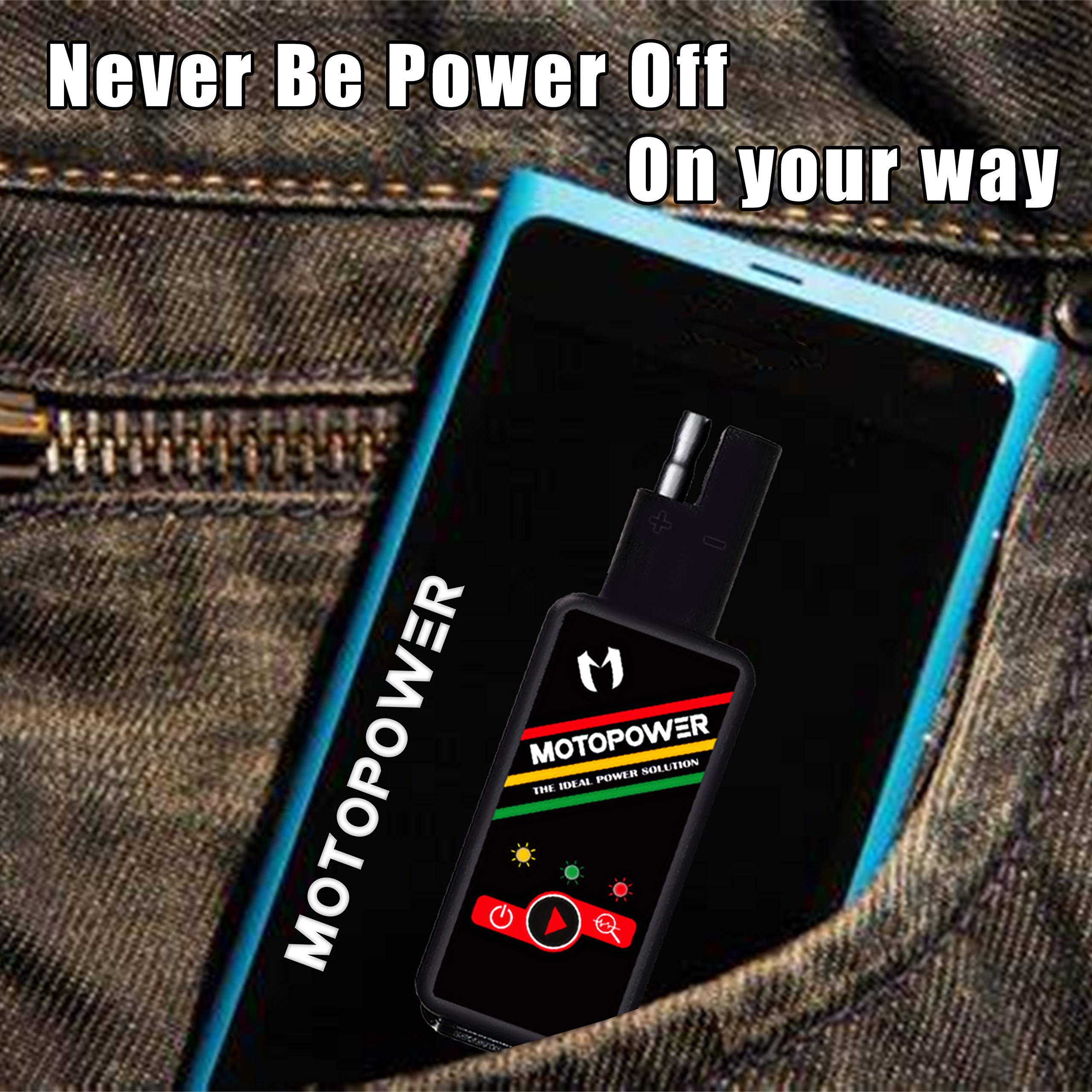 MOTOPOWER MP0620B 4.2Amp Motorcycle Dual USB Charger SAE to USB Adapter with Battery Monitor Switch Control 6