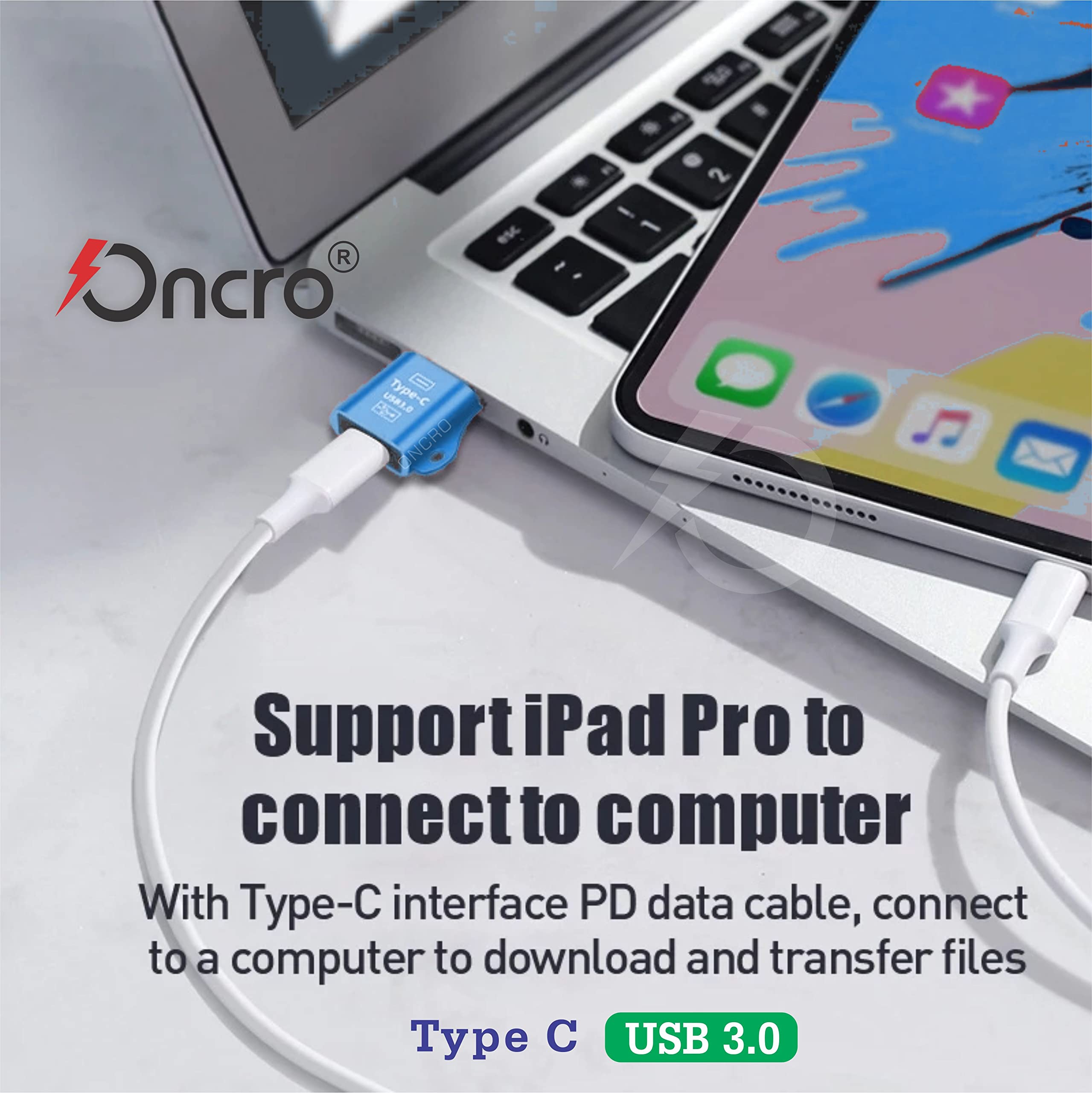 ONCRO® Chain USB 3.0 to Female Type c Adapter USB to Type c Connector Converter Adaptor OTG dongle Plug for i-Phone 11 12 13 Mini pro max, Samsung flip fold 3 Galaxy Note 10 s20 s20+ Pixel oneplus 3