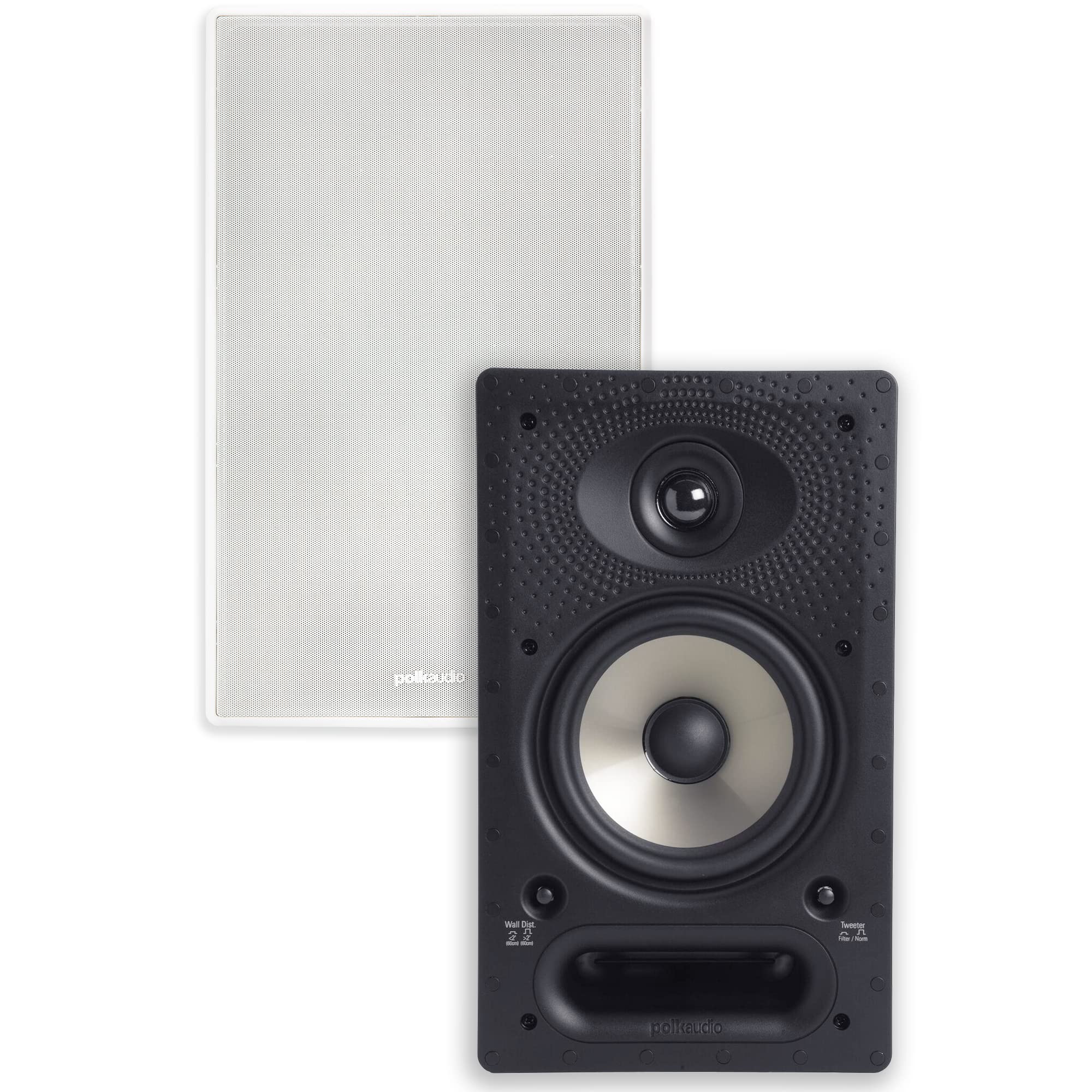 Polk Audio 65RT Sound Wall Mount Speakers, White & Polk Audio 255C-RT Wall Mount Speaker, Black/White 2
