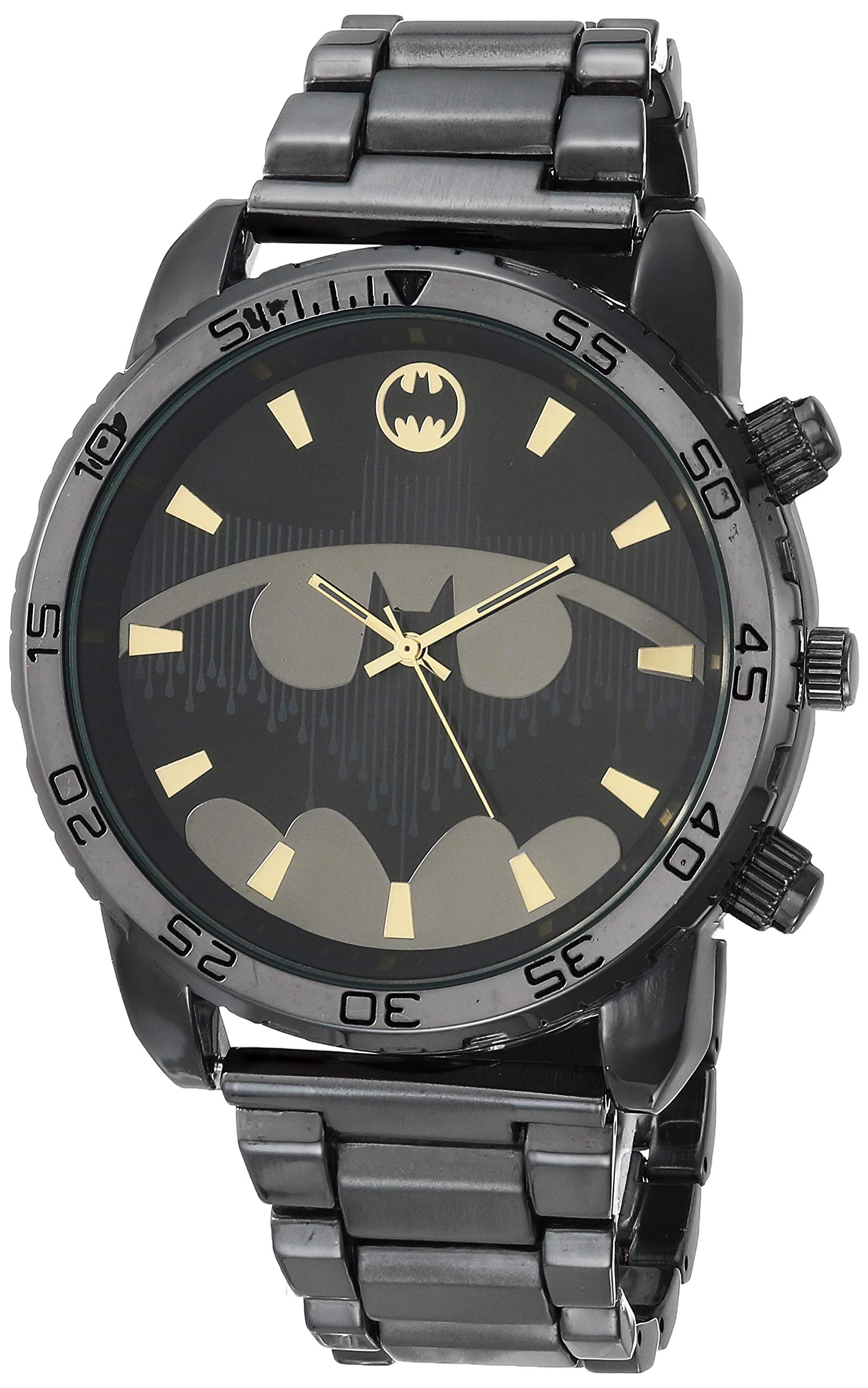 Accutime Batman Men's Analog-Quartz Watch in Gun Metal with Gold Batman Logo Details (Model BAT8073AZ) 1