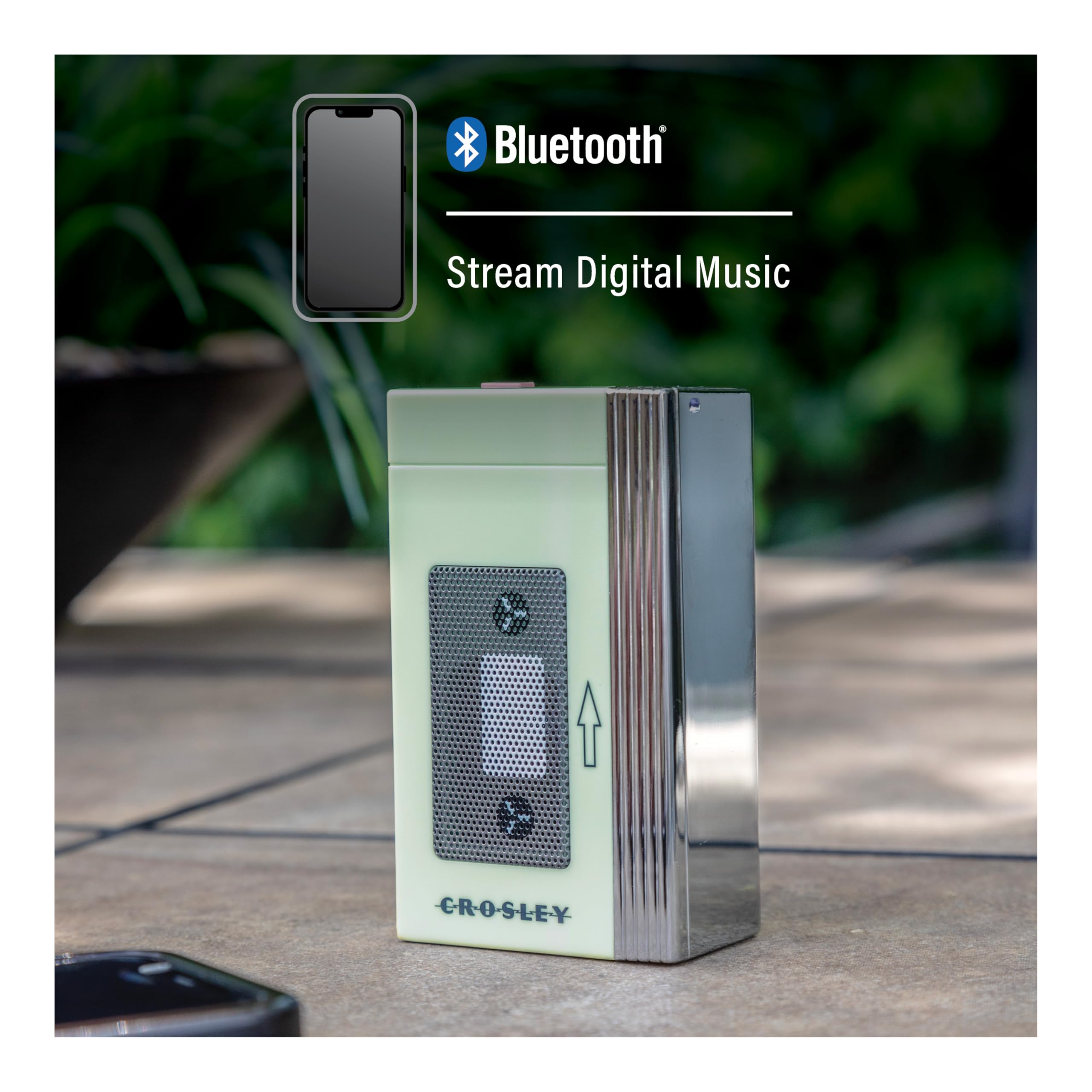 Crosley CR3047A-MT Mini Retro 80's Portable Bluetooth Speaker, Wireless with Microphone, Vintage, Mint 4