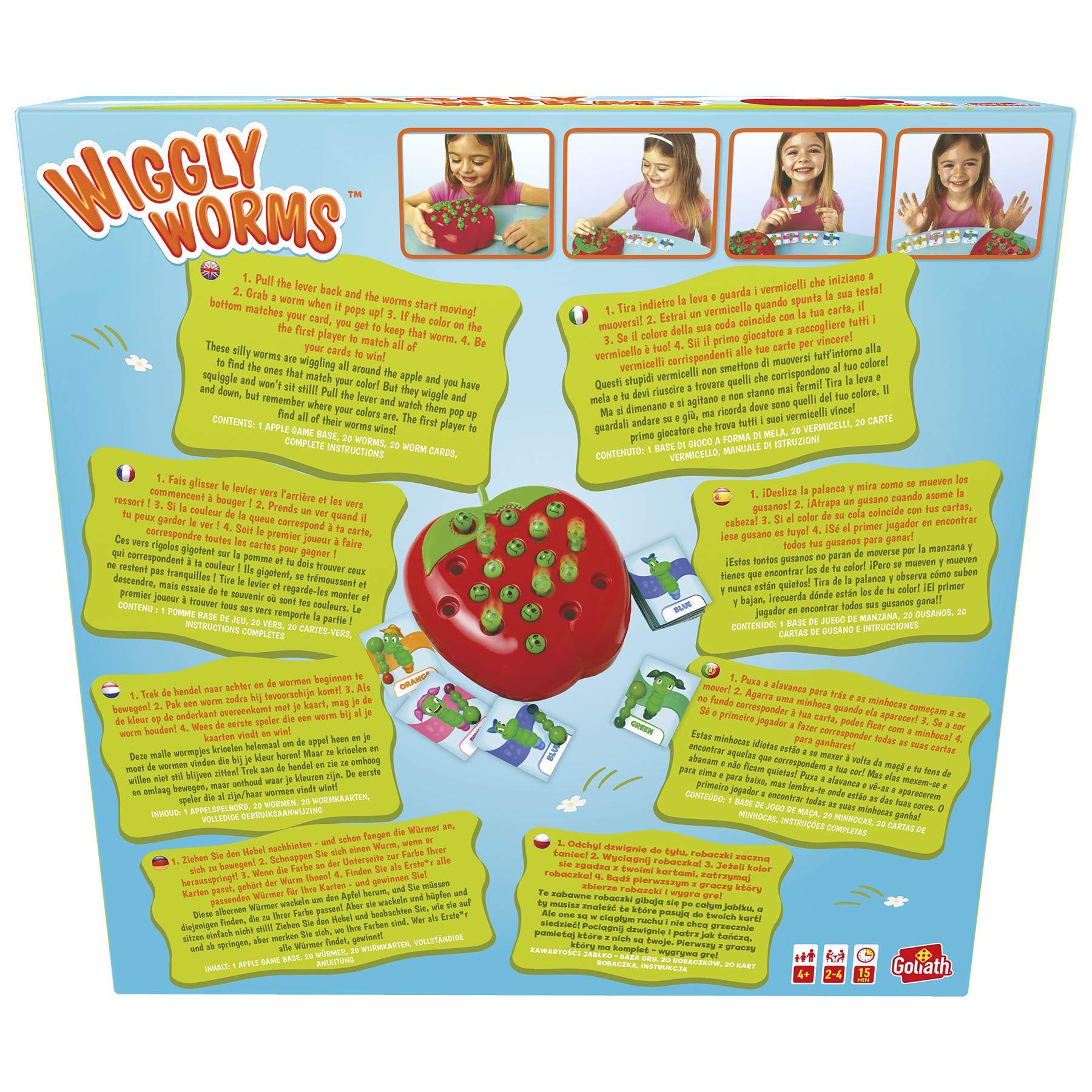 Goliath Games 919207.006 Wiggly Worms Kids Games | for Ages 4+ | for 2-4 Players, Multi 5