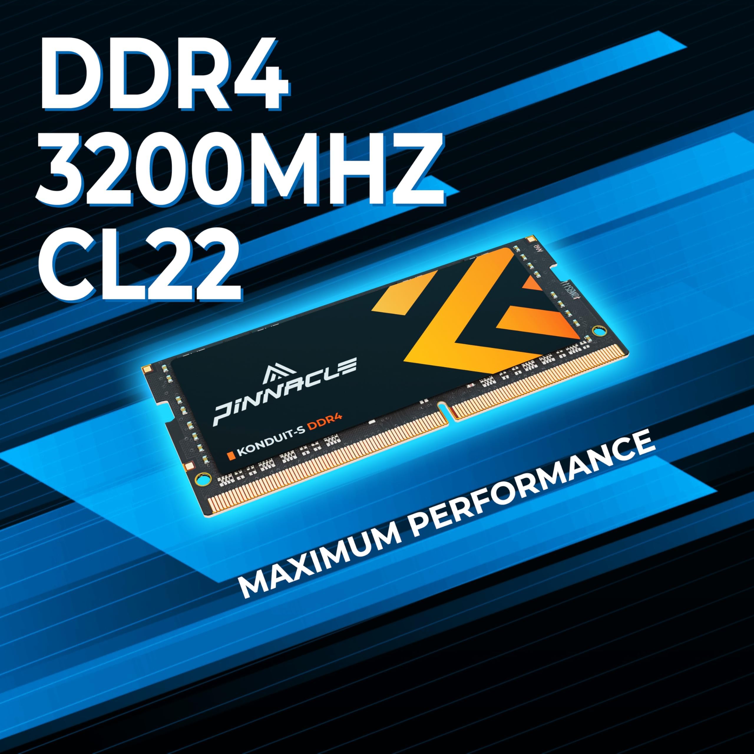 Timetec Pinnacle 32GB KIT(2x16GB) DDR4 3200MHz (or 2933MHz or 2666MHz) PC4-25600 Non-ECC Unbuffered 1.2V CL22 2Rx8 Dual Rank 260 Pin SODIMM Laptop Notebook PC Computer Memory RAM Module Upgrade 5