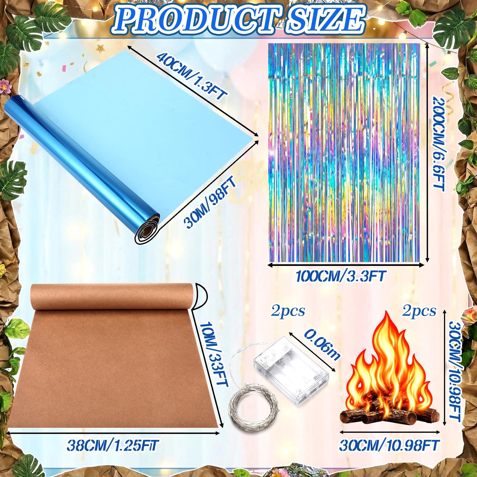 Spiareal 7 Pcs Waterfall Landscaping Kit for Classroom Vbs Decorations DIY Rainforest Campfire Backdrop with LED Light Bible Story Scene 3D Stream Props Vacation Bible School Jungle Church Event 2026 3