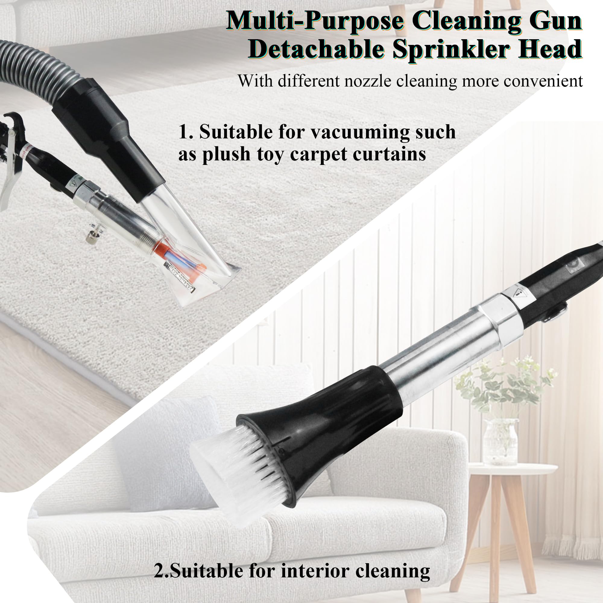 GOCCIDA 2IN1 Car Interior Detailing Air Blow Gun & vacunm Gun with Adjustable Air Flow Nozzle,Cleaning Gun Quickly Blasts Dirt and Dust from Surface Works with Air Compressor(Upgrade Rotate Tube) 5