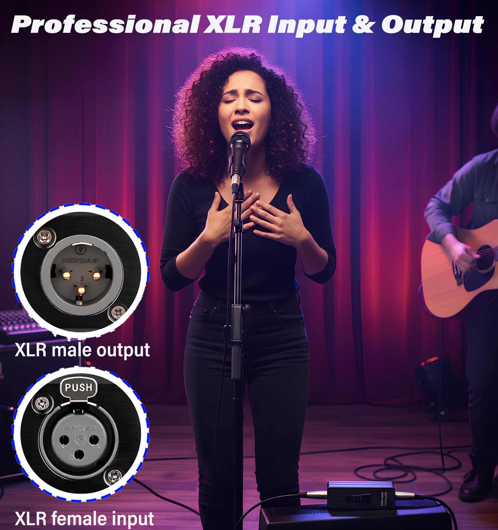 Phantom Power Supply, 48V 12V Rechargeable Portable Phantom Power Supply with LCD Display for Condenser Microphone Shotgun Mic, for Interview Audio Interface Recording Studio Sound Mixer 6