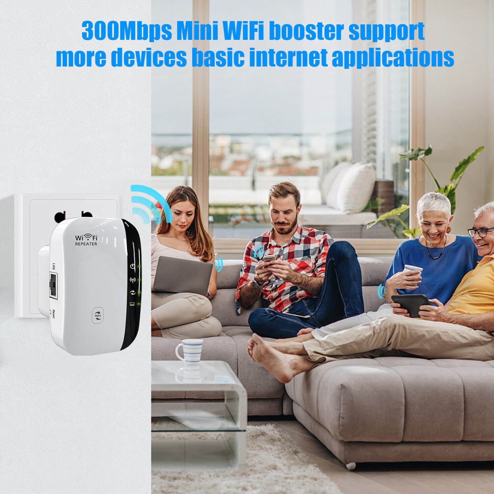 WiFi Extender Signal Booster,The Newest Generation, Wireless Internet Repeater, Long Range Amplifier with Ethernet Port, Access Point 5