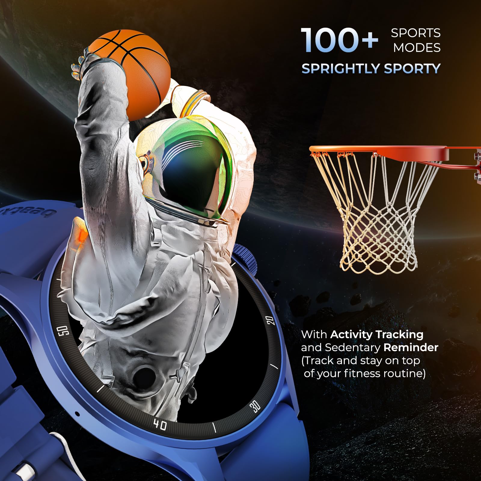 beatXP Vega Neo 1.43" (3.6 cm) Super AMOLED Display, One-Tap Bluetooth Calling Smart Watch, Metal Body, 466 * 466px, 500 Nits Brightness (Blue) 5