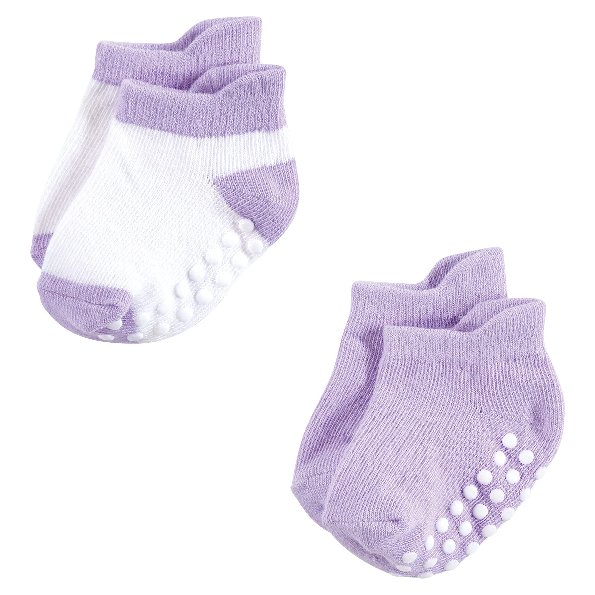 Hudson Baby Unisex Baby Non-Skid No-Show Socks, Pink Lilac, 0-6 Months 5