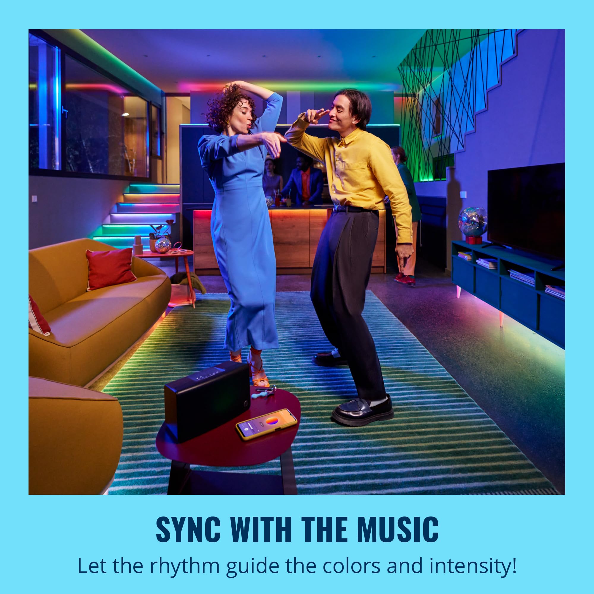 WiZ Connected 32.8 ft LED Light Strip - Flowing Multicolor LED Color-Changing Light Strip For Your Smart Home -Voice/App Control - Works with Google Home, Alexa and HomeKit 5