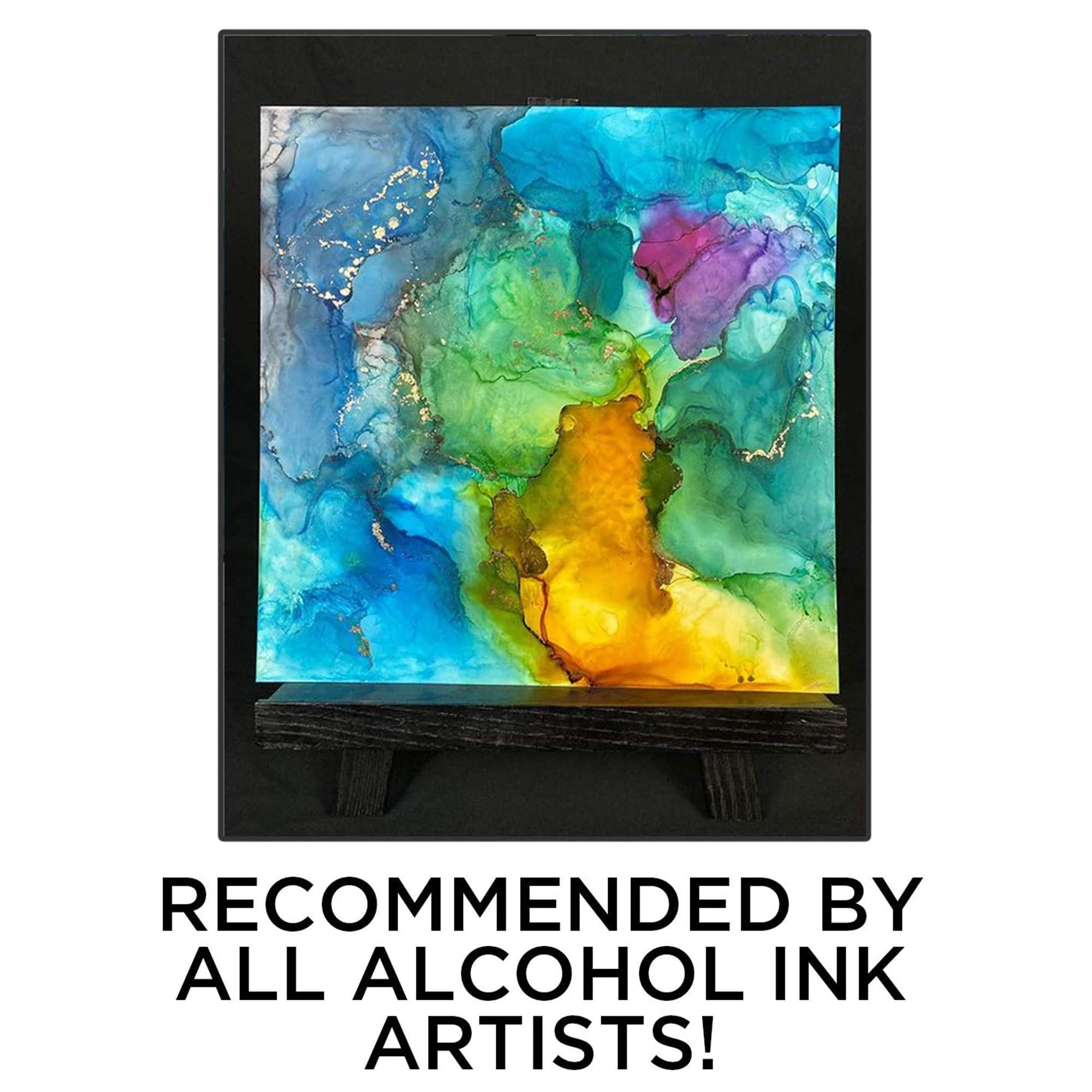 NARA Black Paper for Alcohol Ink Painting (360 GSM, Black Paper, 12"x12") 6