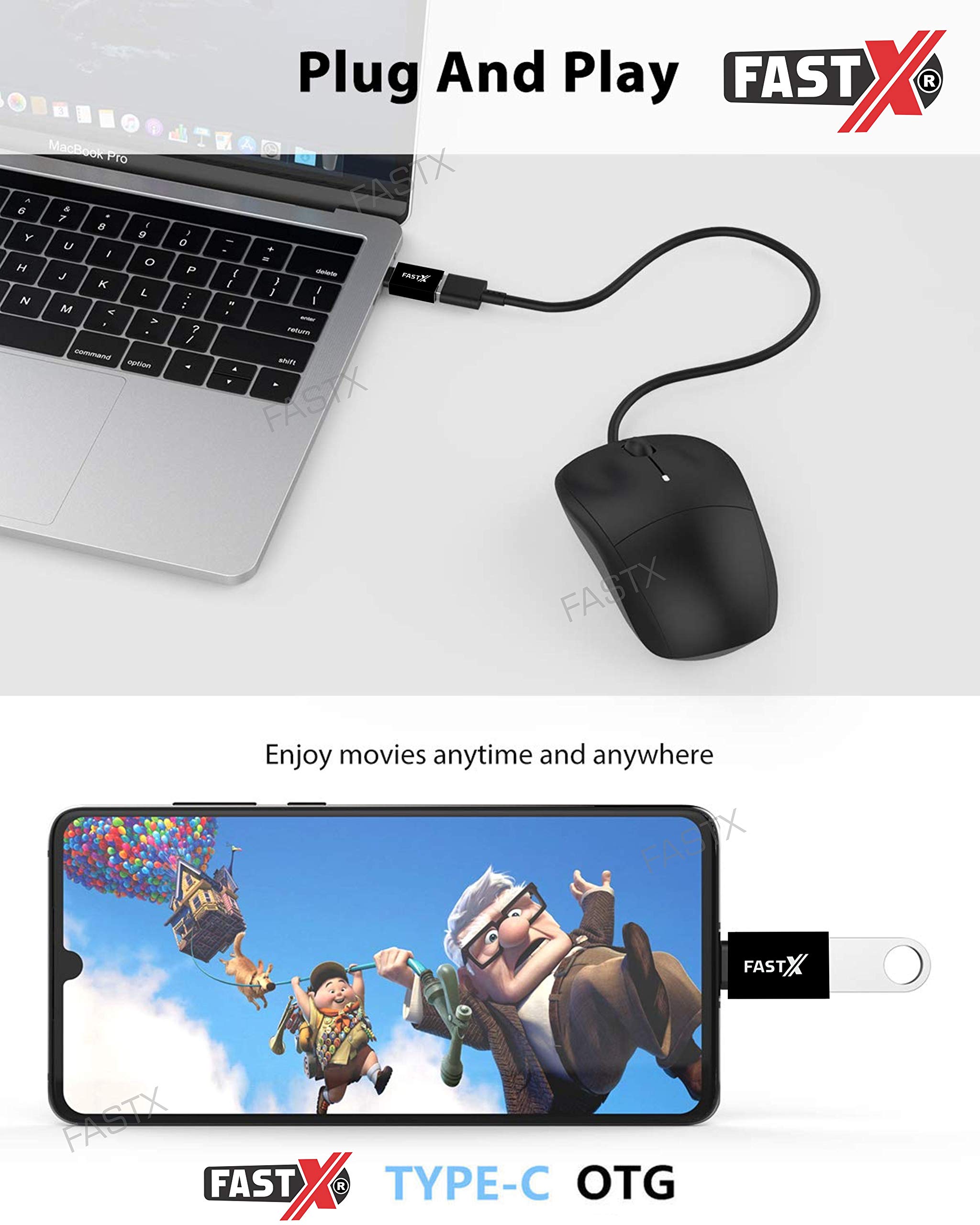 FASTX™ New Metal USB Type C Adapter, USB A to USB C 3.0 Male OTG Adapter/Converter for Laptop, Mobile & other Compatible C Type Devices, with OTG Support 3