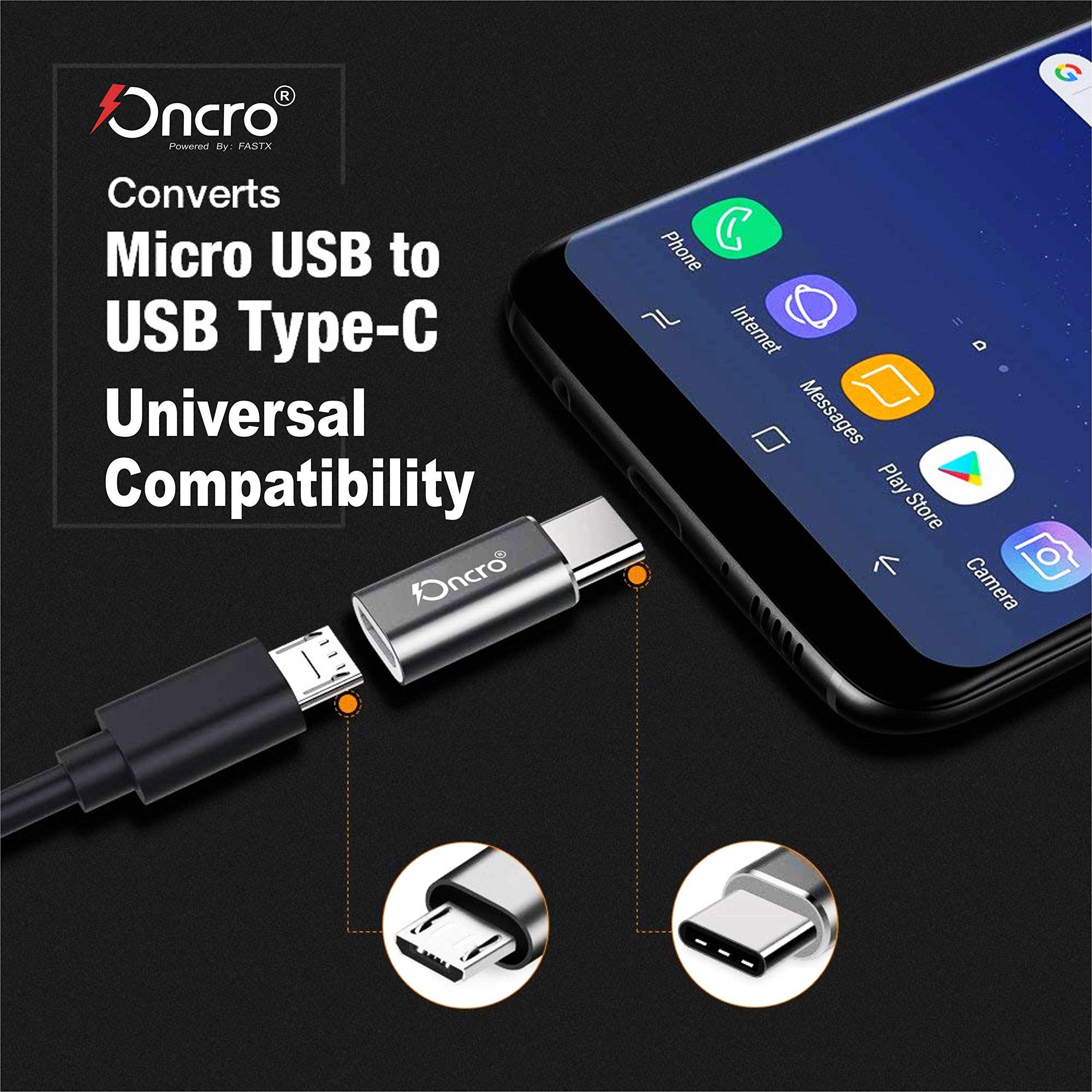 ONCRO® Micro 3.1 USB to Type C High Speed Charging Connector Adapter for OnePlus 7 pro, 7, 6, 6t, 5, 5t and All Type C Smartphones (No Data Transfer) 2