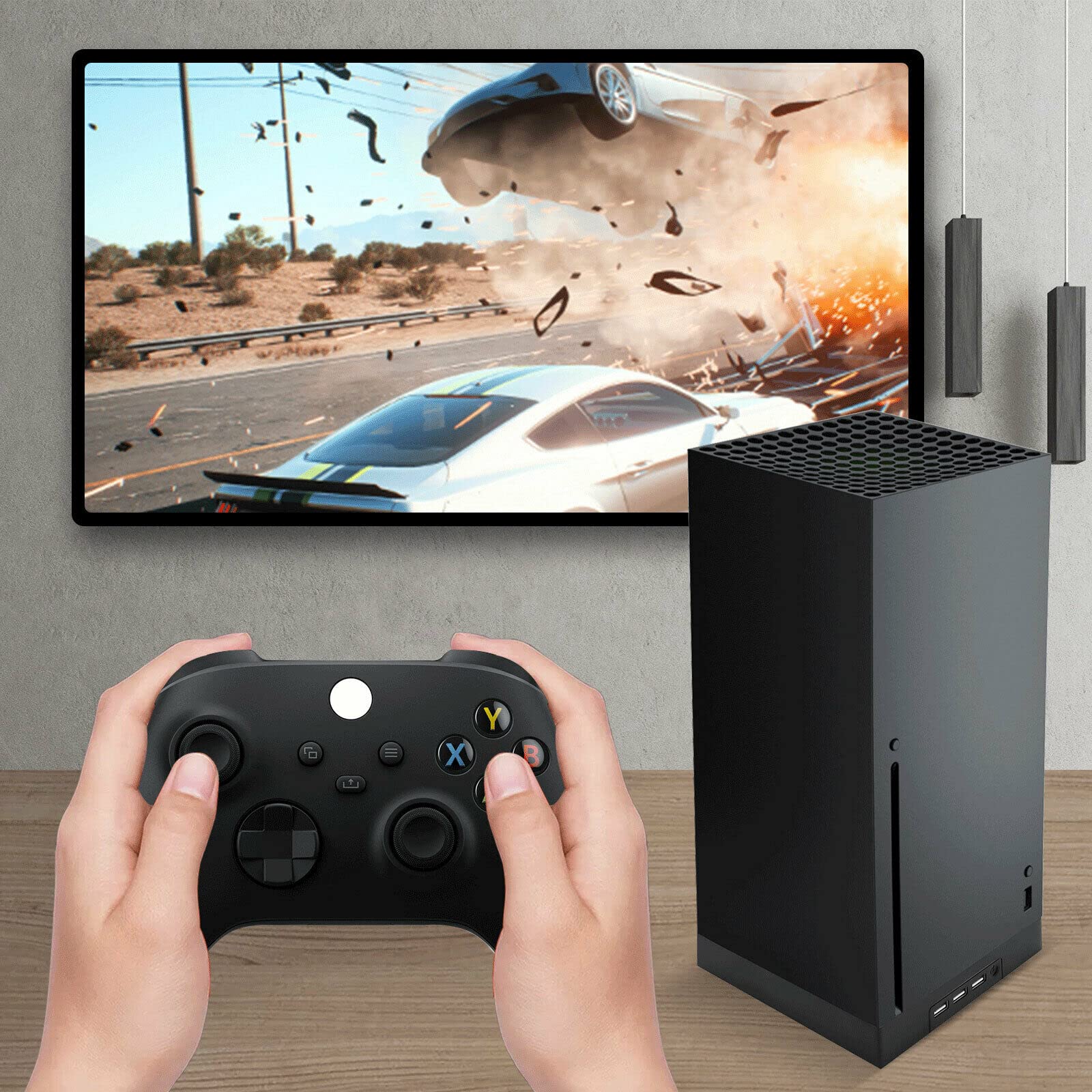 2023 Cooling Fan LED Indicators Game Console Cooling Fan Vertical Stand USB Cooler for Xbox Series X 6