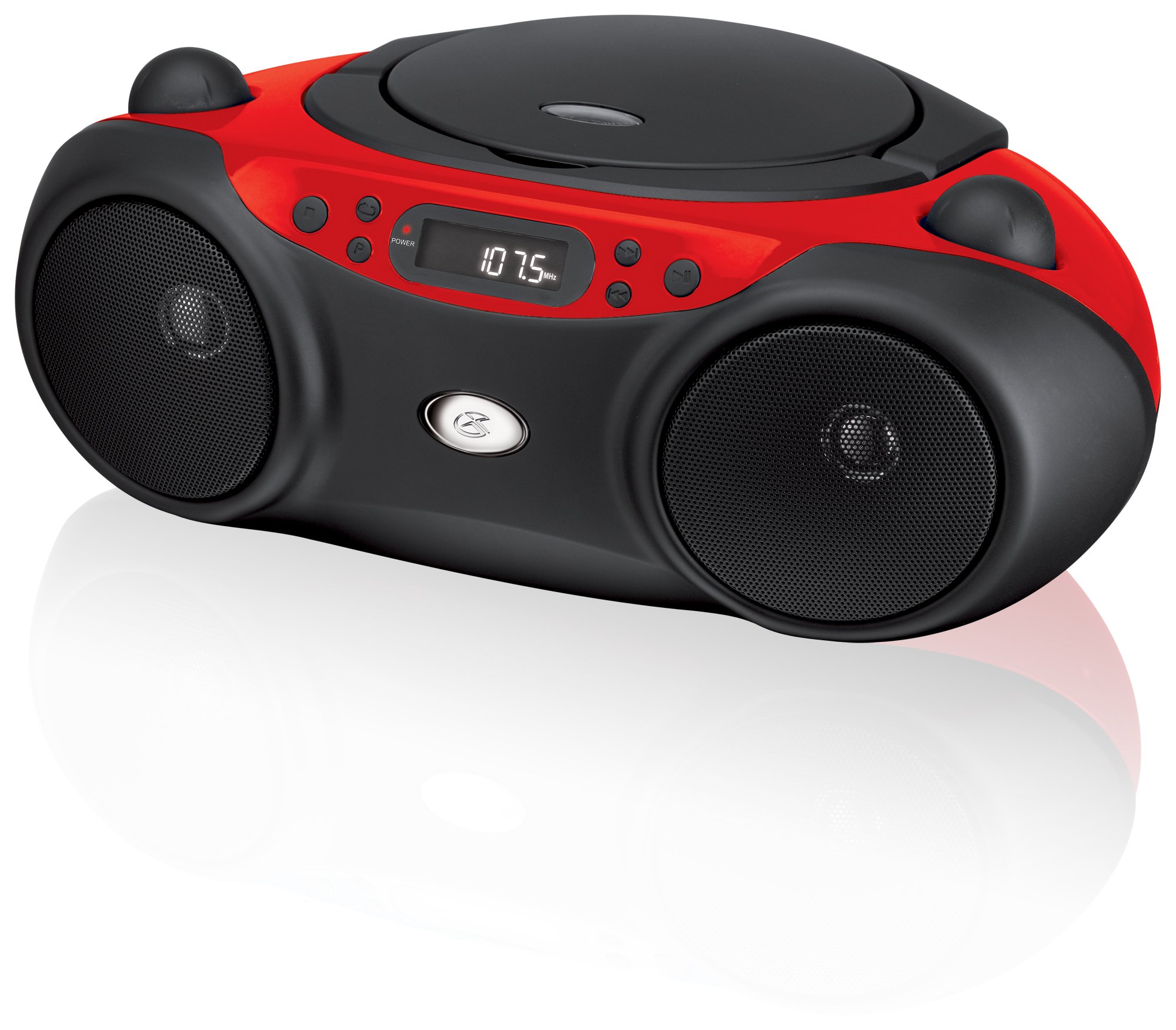 GPX BC232R Portable Top-Loading CD Boombox with AM/FM Radio and 3.5mm Line in for MP3 Device - Red/Black 4