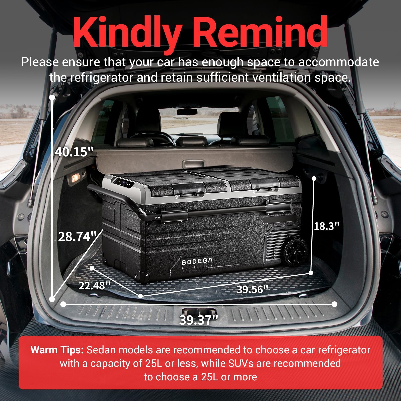 BODEGACOOLER 12 Volt Car Refrigerator, 100 Quart Portable Freezer, Car Fridge Dual Zone WIFI APP Control, -4℉-68℉ Cooler, 12/24V DC and 100-240V AC, for Travel, Camping, Outdoor,RV, black 4