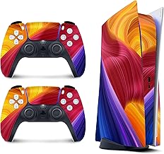 TACKY DESIGN Abstract Colorful Skin for PlayStation 5 Console and 2 Controllers, PS5 Twisting Skin Vinyl 3M Decal Stickers Full wrap Cover (Digital Edition) 1