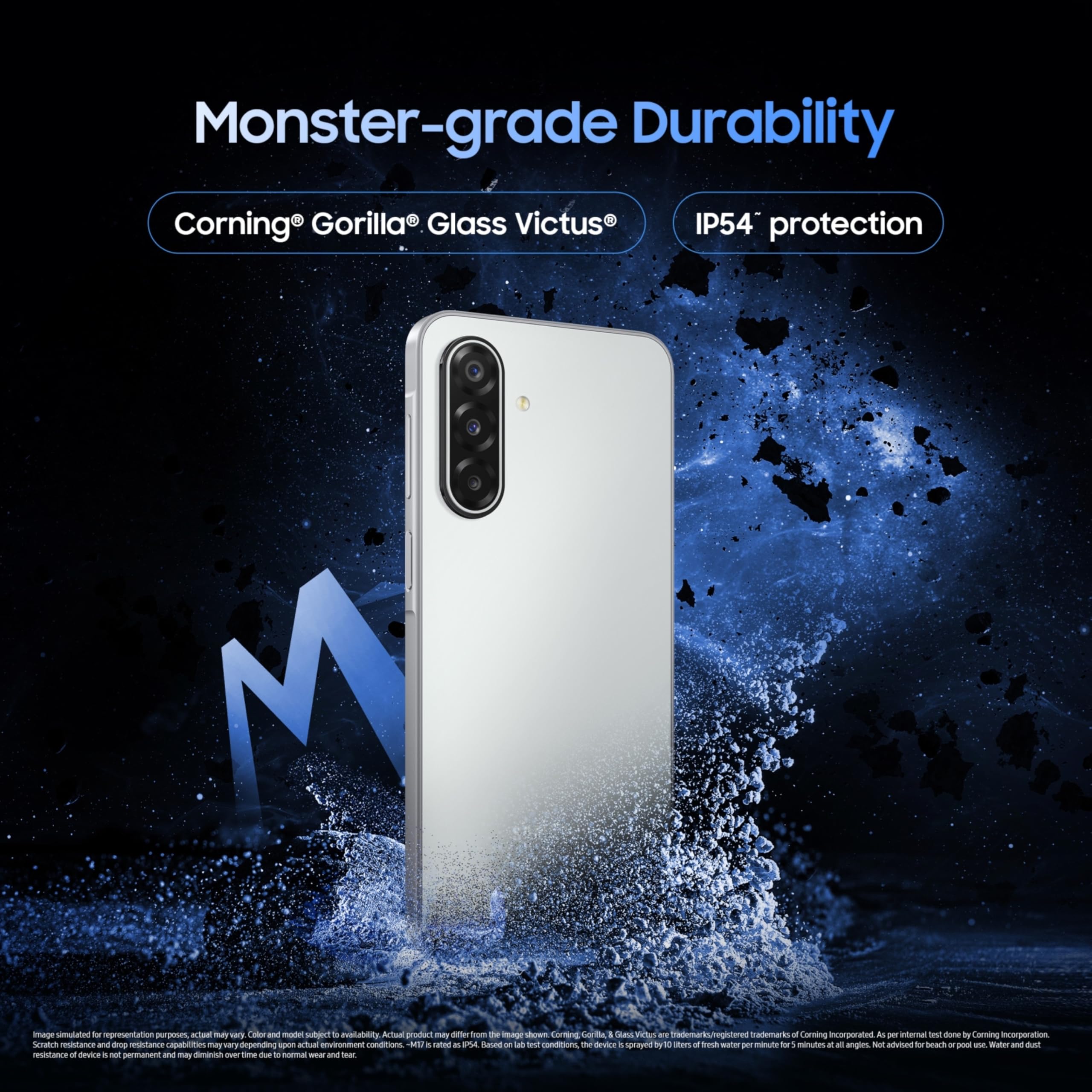 Samsung Galaxy M17 5G (Sapphire Black, 4GB RAM, 128GB Storage)| Circle to Search| Gemini Live| 50MP OIS Triple Camera| IP54 Rating| Gorilla Glass Victus| AI| 6 Gen of OS Upgrades| Without Charger 5