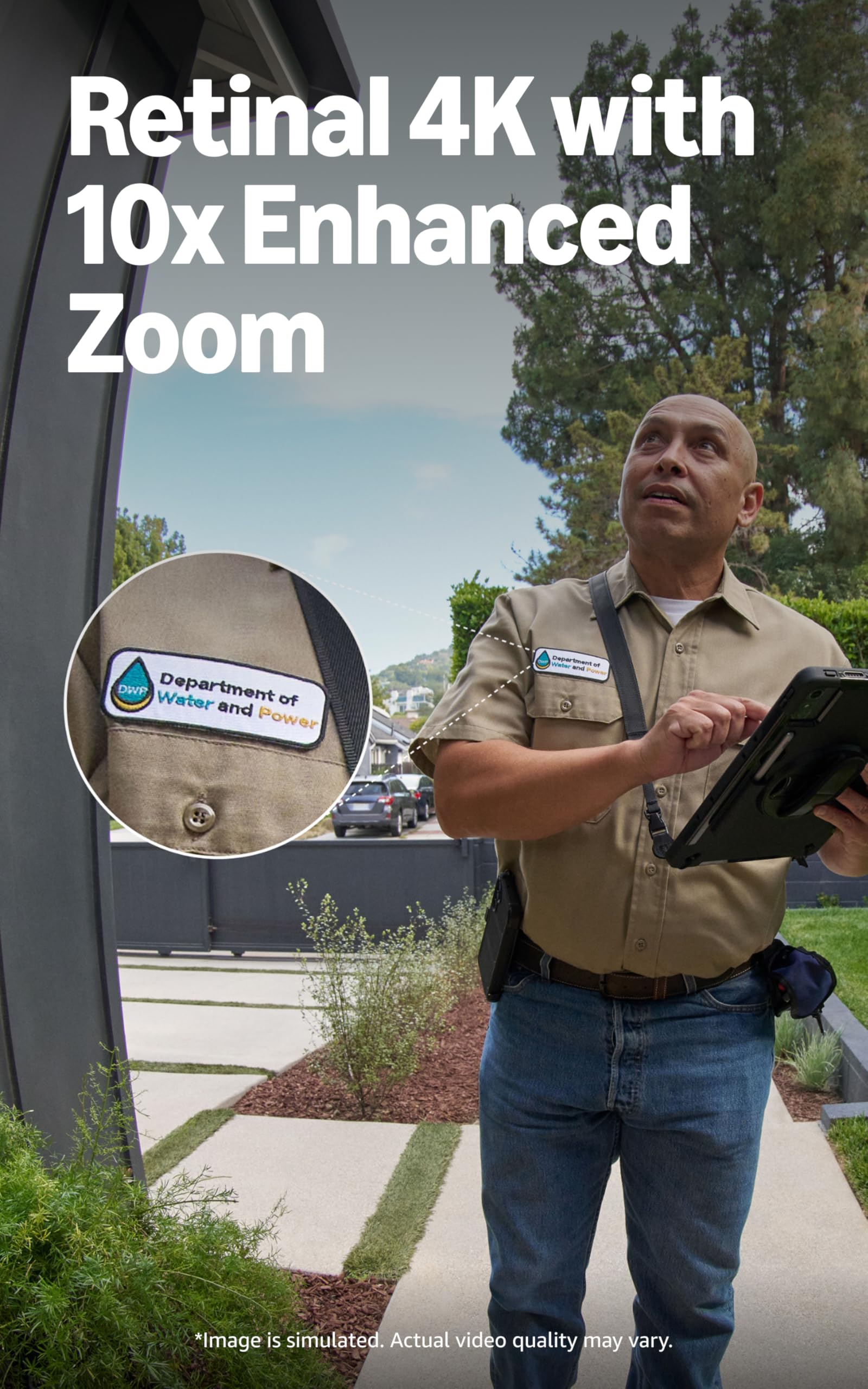 Ring Wired Doorbell Pro (newest model), Home or business security, Retinal 4K with wide-angle video, 10x Enhanced Zoom, and Low-Light Sight, Deep Silver 3