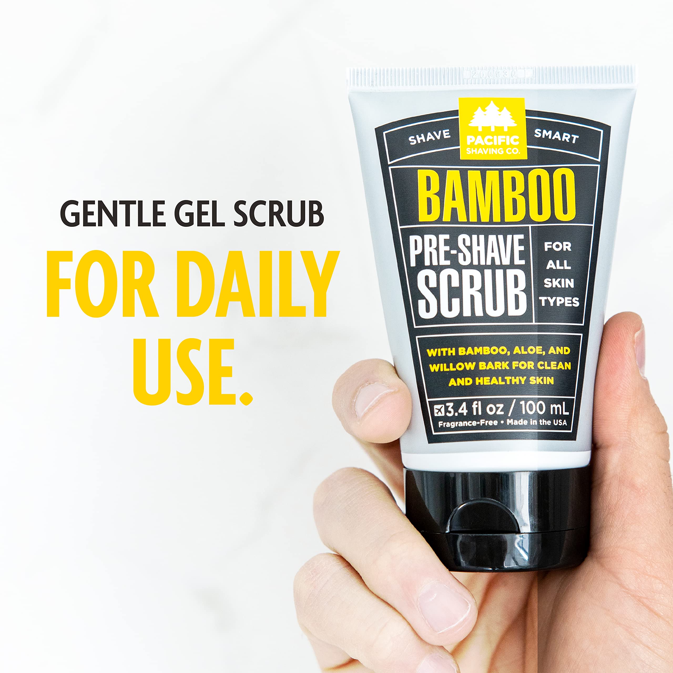 Pacific Shaving Company Bamboo Pre-Shave Scrub - Exfoliating Face Scrub & Cleanser - Daily Face Wash for Men with Aloe Vera & Willow Bark Extract - Soothes, Moisturizes & Controls Blemishes (2 Pack) 5