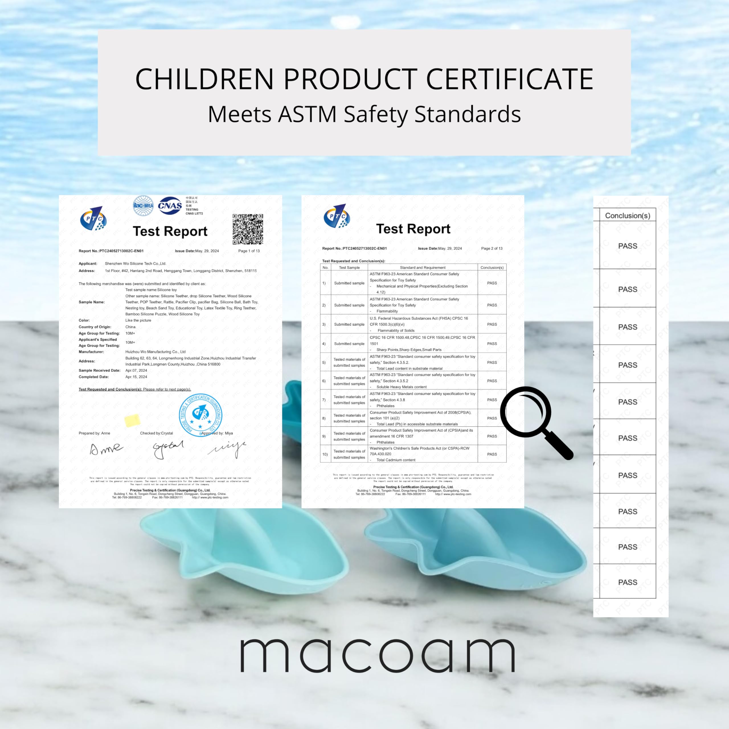 macoam Little Sharks Bath Toy Set – 3-Piece Silicone Bathtub Toy Set for Babies & Infants | Soft, Safe Baby Sensory Toys | Shark Toys for Toddlers (Blue) 5