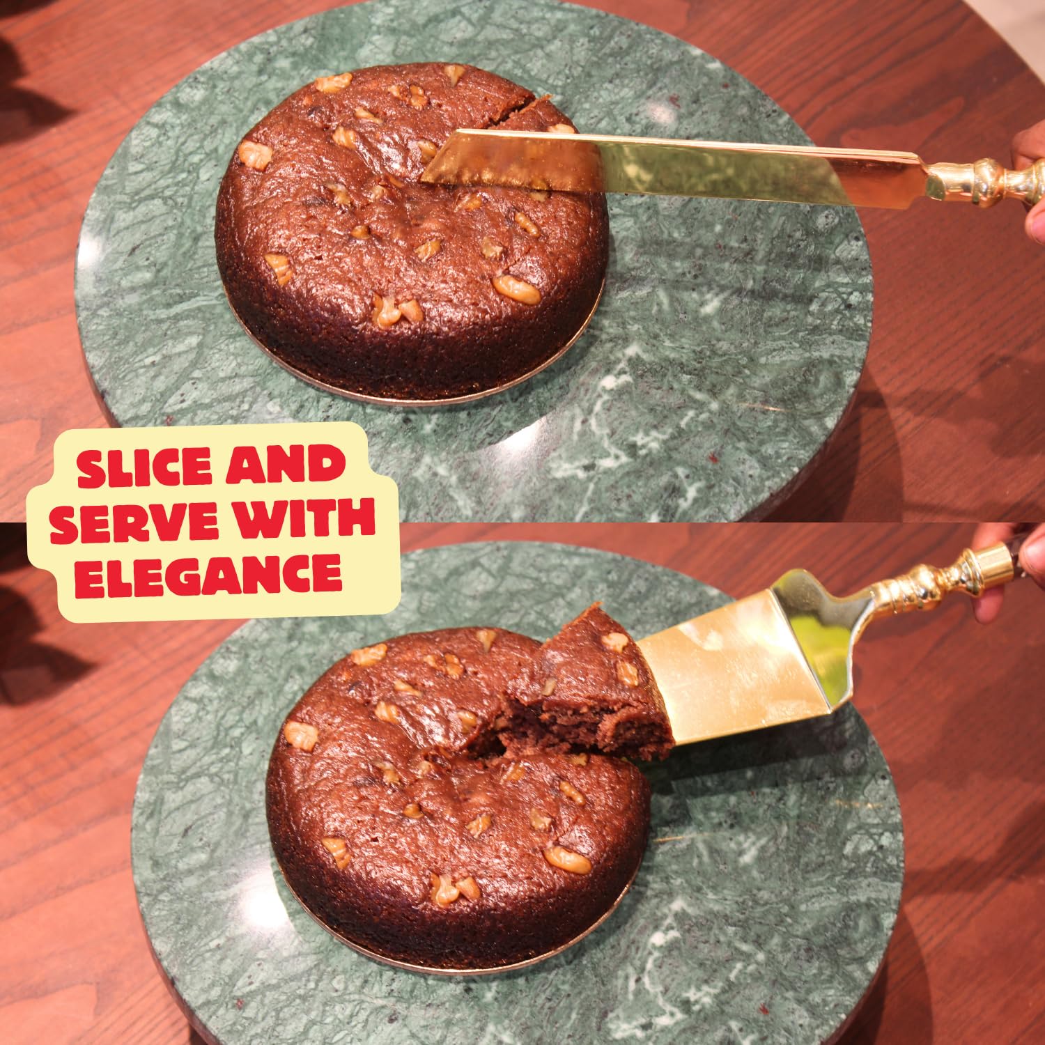 IZZHAAR Premium Cake Cutting Knife Set, Elegant Stainless Steel Cake Knife and Cake Server Set, Cake Cutter and Pie Spatula for Birthday Anniversary Christmas Gift (Set of 2) 6