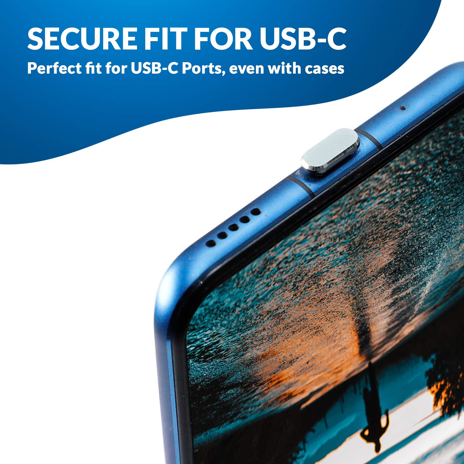 PortPlugs USB C Dust Plugs – Aluminum Protectors for iPhone 16/15, Samsung Galaxy S25/S24/S20, Note, A15, Pixel & Type-C Androids – Includes Cord Holders & Cleaning Brush | Gun Metal (2-Pack) 4