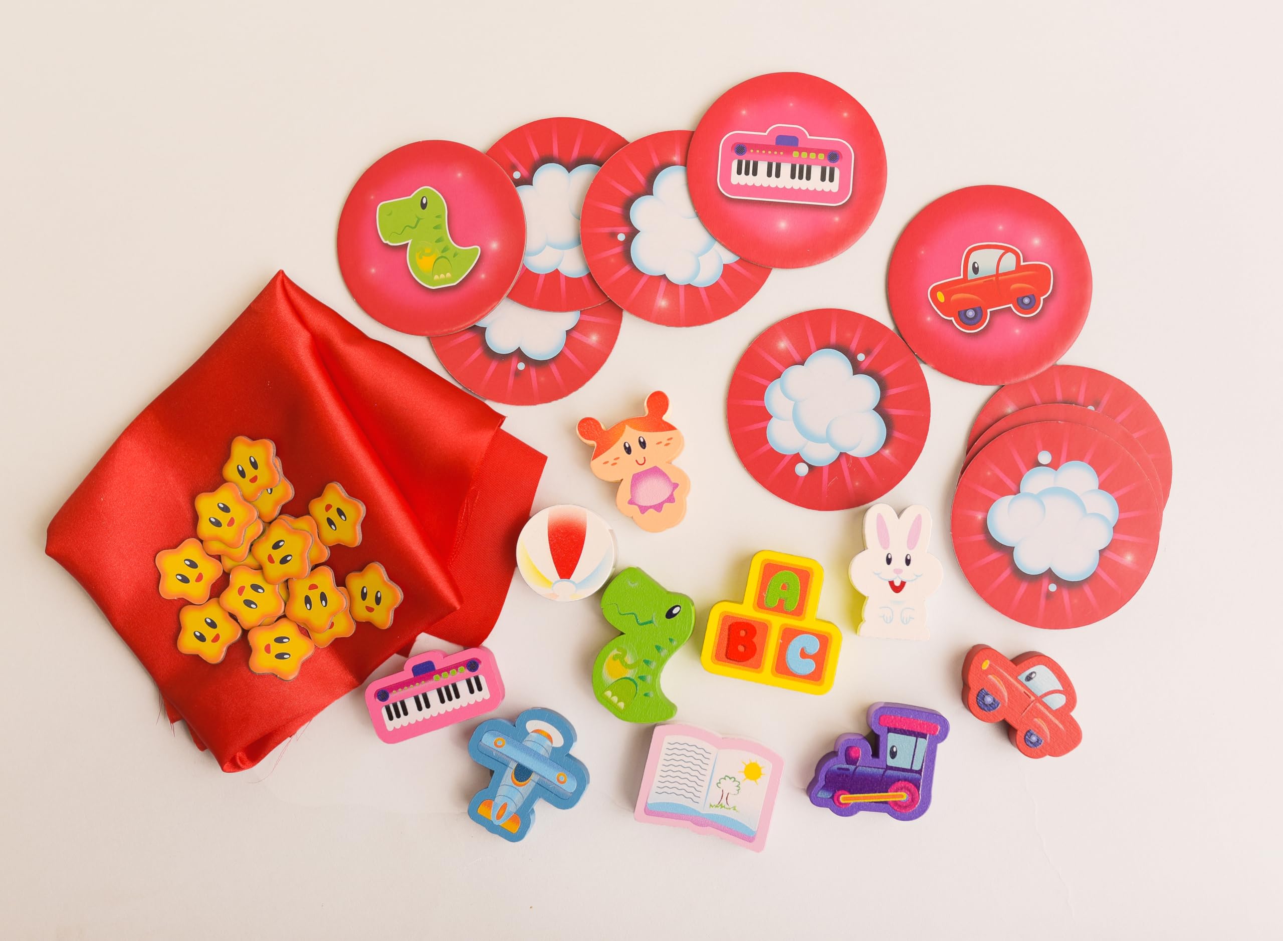 Tabletop Wooden Game, Magic Scarf and Toy Memory, for Preschool Kids Family, Skill Building and Shape Recognition, Ages 4+, Ta-Da Bing! by Blue Orange Games 3