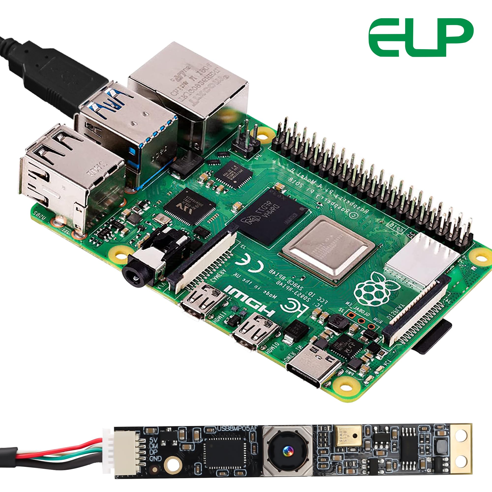 ELP 8mp USB Camera Module with Microphone Autofocus PC Camera for Computer 4K Lightburn Camera for Laser Engraver Mini Auto Focus Webcam Board CCTV USB Surveillance Camera for Raspberry Pi Laptop 6