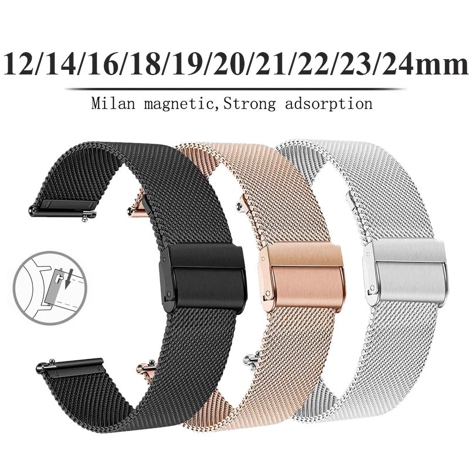 XIAOFEIGUN Milanese Watch Bands, Full Size 12-24mm Replacement Stainless Steel Metal Mesh Band Adjustable Stainless Steel Watchband for Men and Women (Color : Silver, Size : 23mm) 5