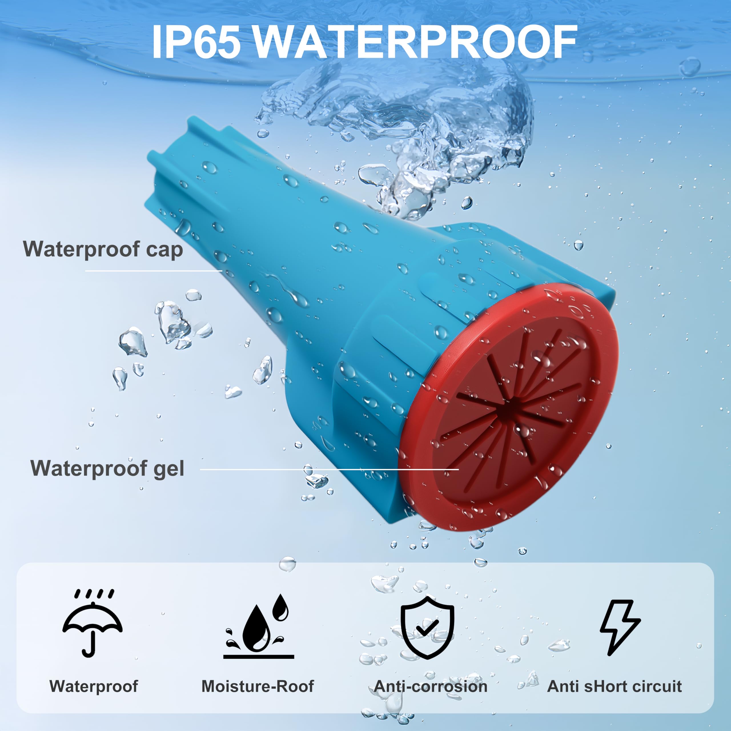 22 pcs Waterproof Landscape Wire Connectors 20-10 AWG UL Listed，Waterproof Wire connectors for Outdoor Landscape Lighting Electrical Wire Connector 5