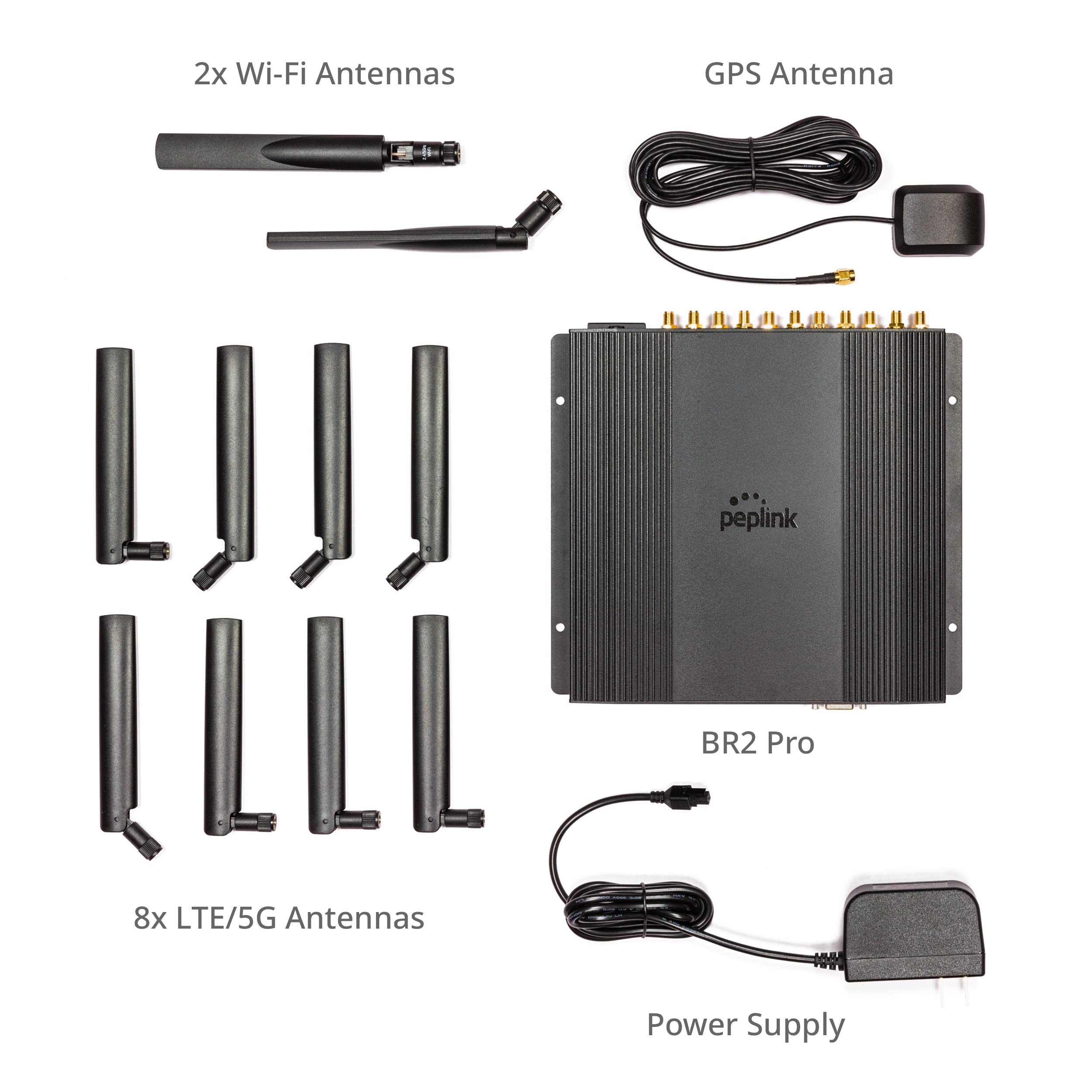 Peplink MAX BR2 Pro | Dual 2.5Gbps WAN Ports, x62 5G Modems with Redundant SIM Slots | Wi-Fi 6 | Multiple WAN Options | Ignition Sensing Designed for Vehicle Applications | MAX-BR2-PRO-5GN-T-PRM 5