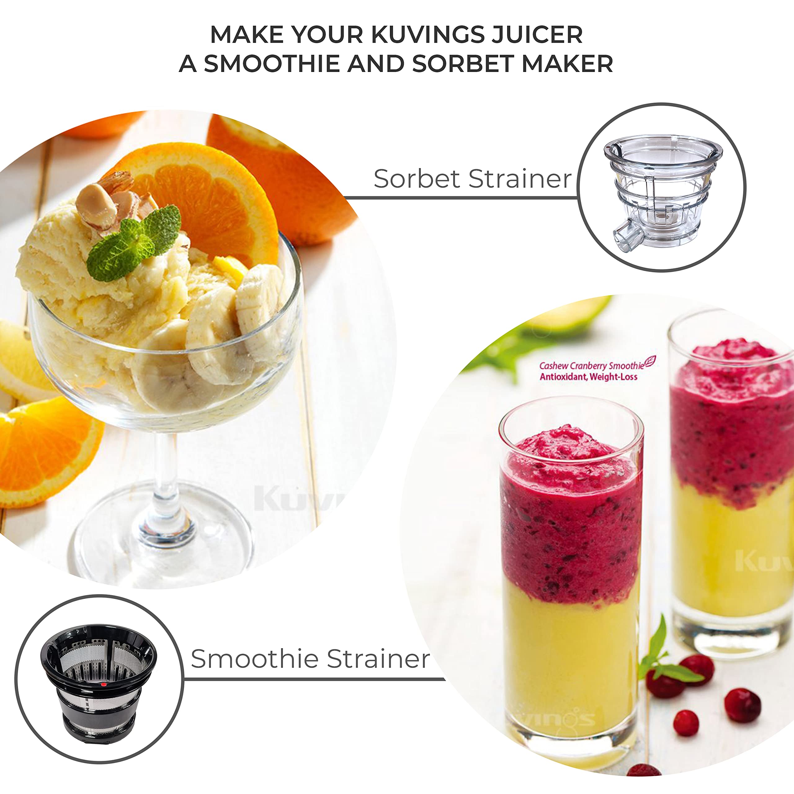 Kuvings Newly Launched REVO Series Professional Cold Press Whole Slow Juicer, World's First Juicer with Patented Automatic-Cutting Auger to reduce juicing time (REVO830 Red + Smoothie & Sorbet) 6