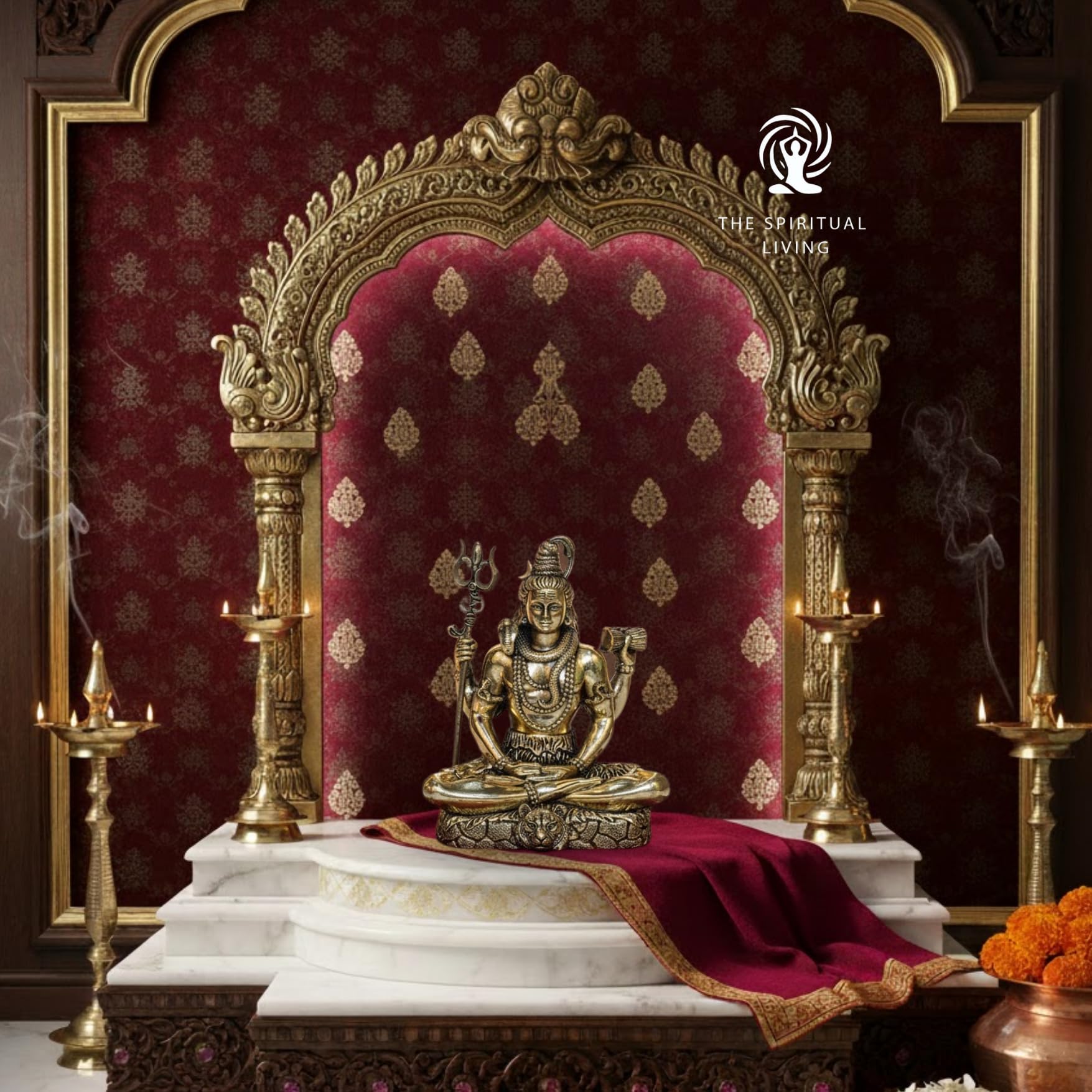 The Spiritual Living Brass Meditating Lord Shiva Idols | 2 Inch | God Idol Gift for Diwali | Shivji | Mahadev Murti | Shiva | Bholenath Murti | God Idol for Car | ॐ नमः शिवाय 5