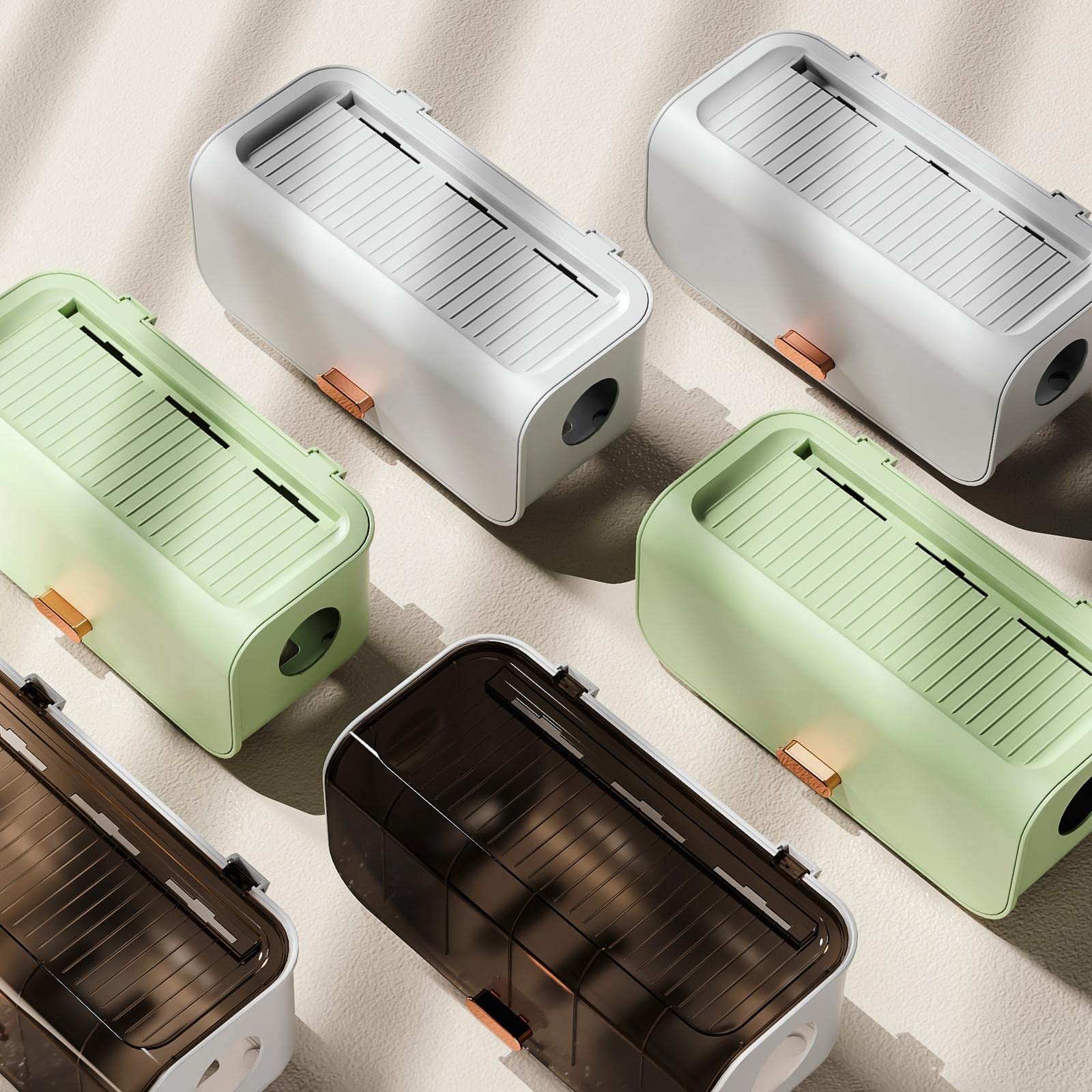 CALANDIS Cable Management Box Dustproof Covering Tidy Box for Plug Office Bedroom Brown 4