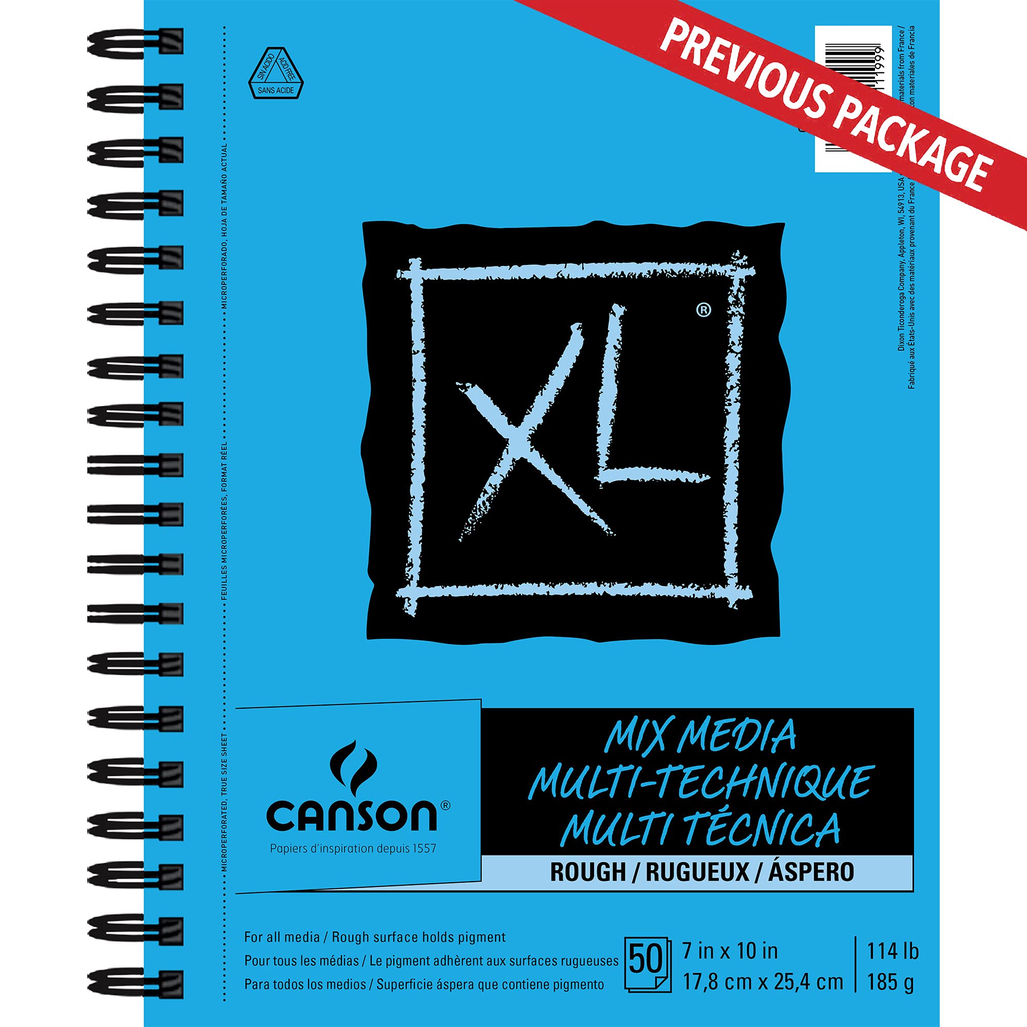 Canson C400068372 XL Series Rough Mix Media, 7" x 10" 3
