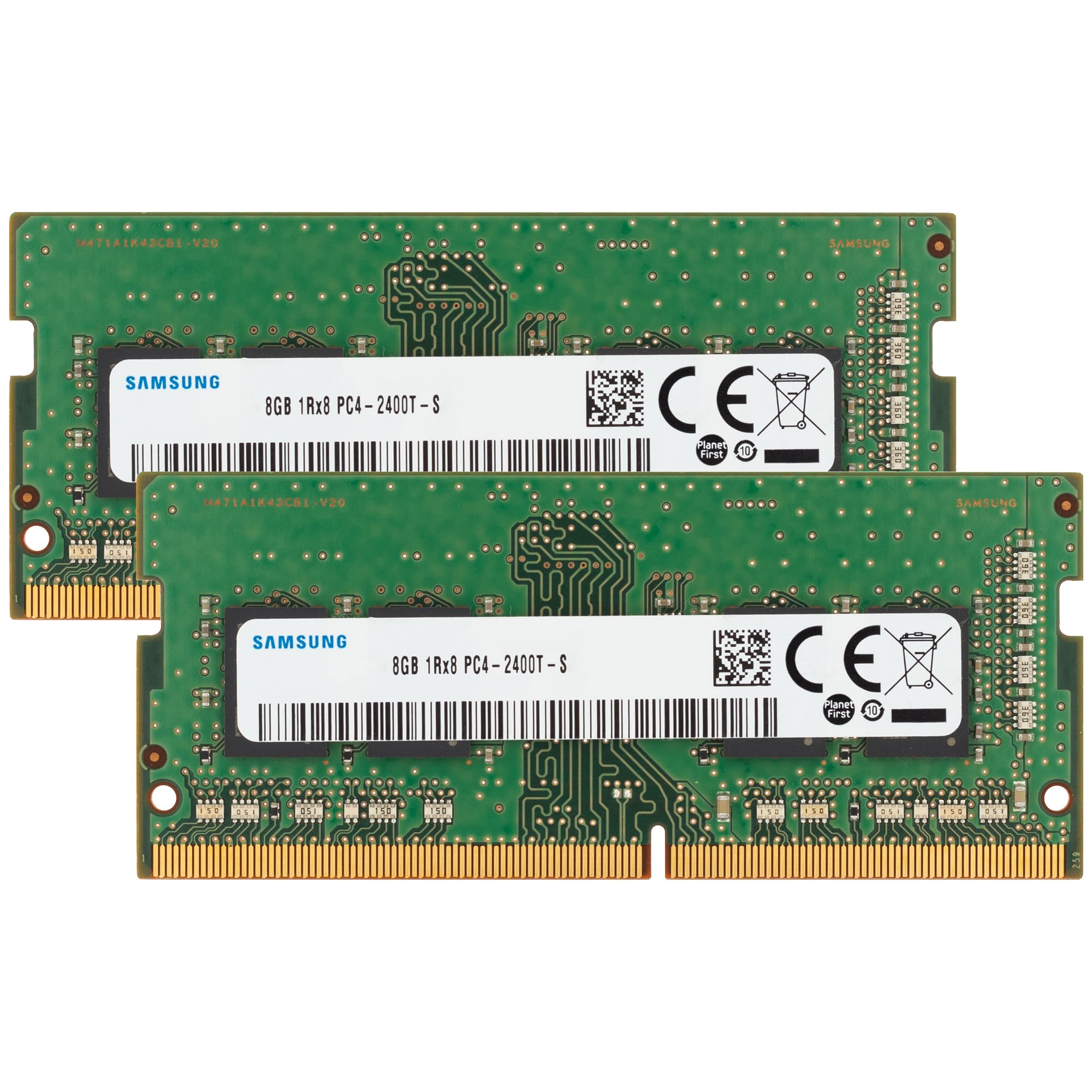 Samsung 16GB (2x8GB) DDR4 2400MHz PC4-19200 (PC4-2400T) CL17 SODIMM 1Rx8 Single Rank 1.2V 260-Pin Laptop, Notebook RAM Memory 1