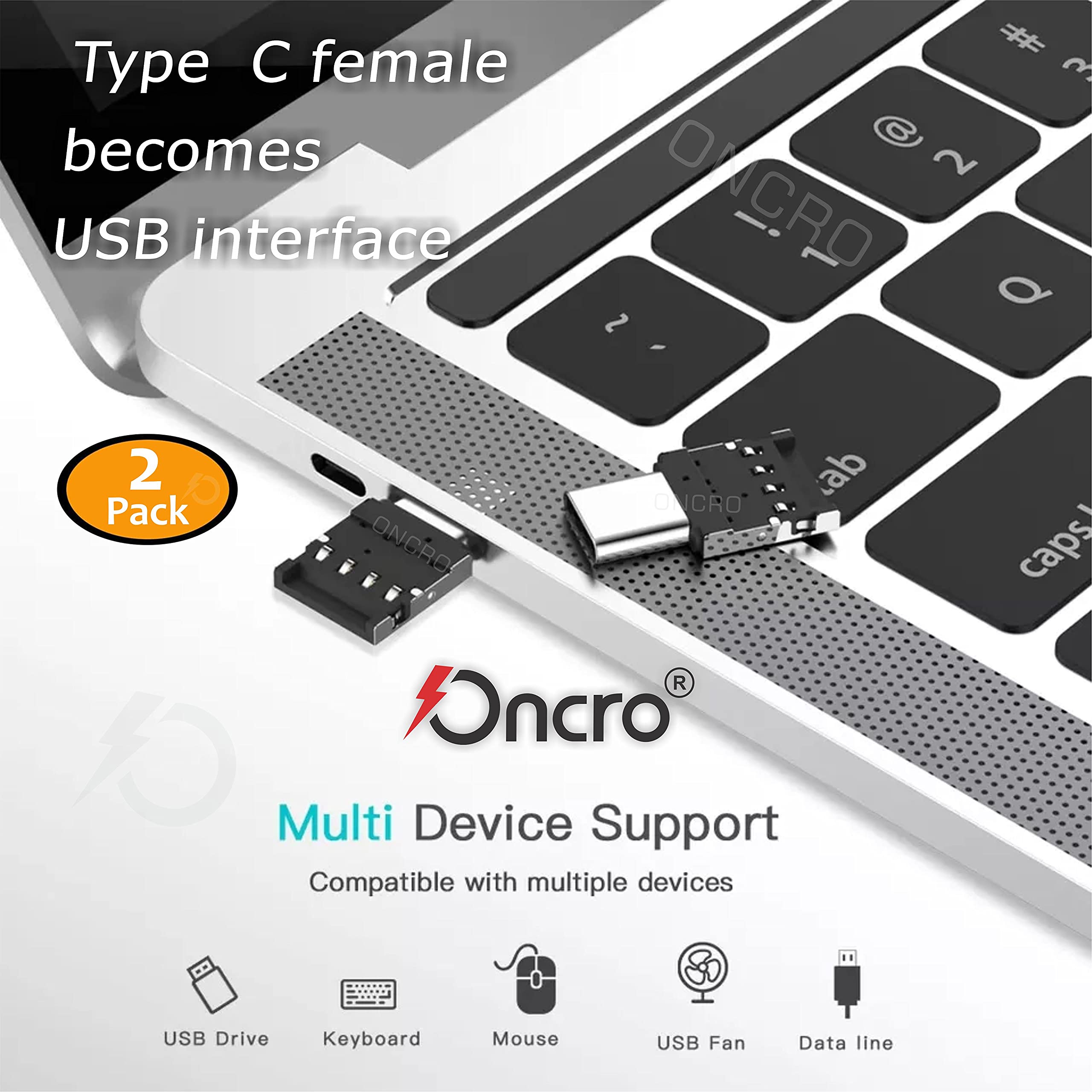 ONCRO® otg connector for mobile type c, ultra mini Nano Type c to USB OTG Adapter Converter Mini jack connector for Android Phone pendrive flash drive Tablet PC Laptop USB OTG Adapter smart phones mobile 5