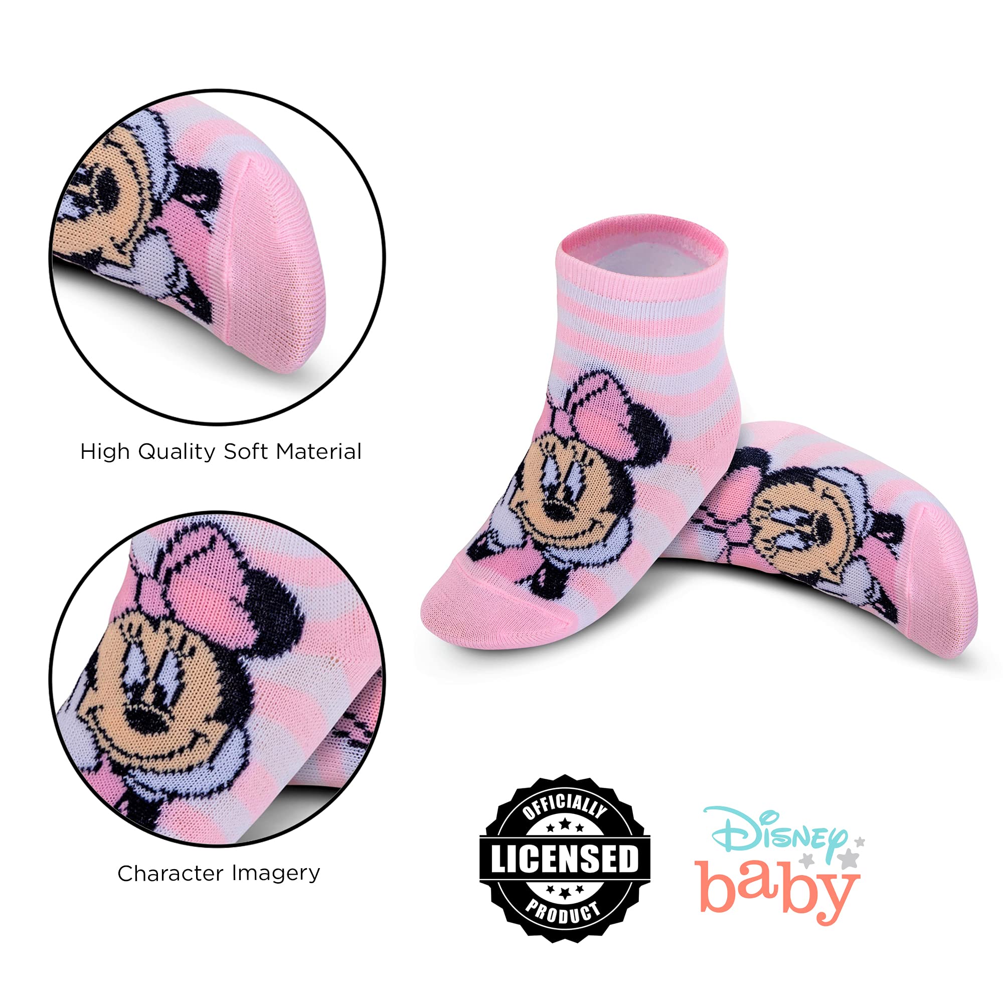 ABG Accessories Baby Girls & Boys Mickey 10-pack Infant Sock, Minnie Mouse-Multicolor Light, 0-6 Months 5