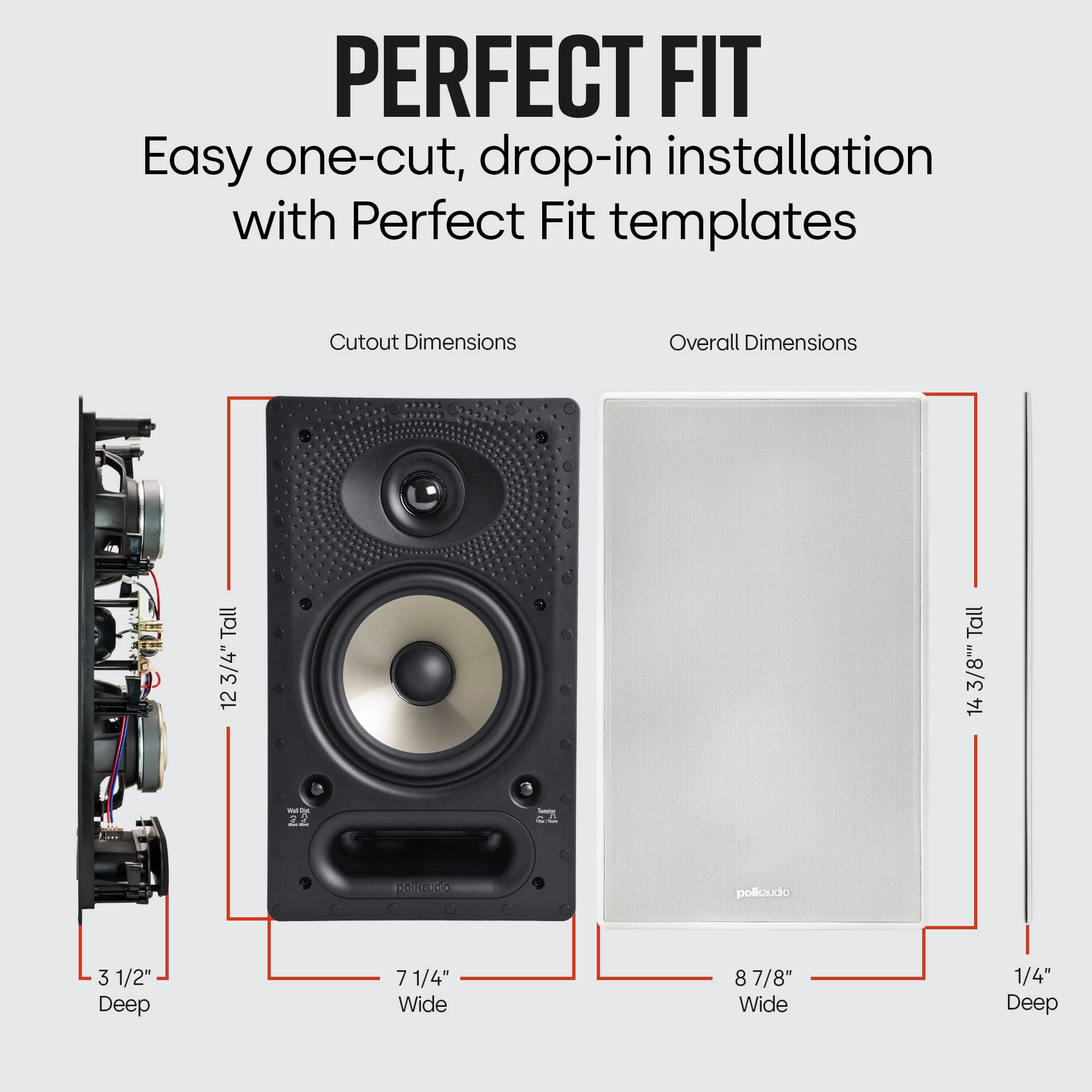 Polk Audio 65RT Sound Wall Mount Speakers, White & Polk Audio 255C-RT Wall Mount Speaker, Black/White 4