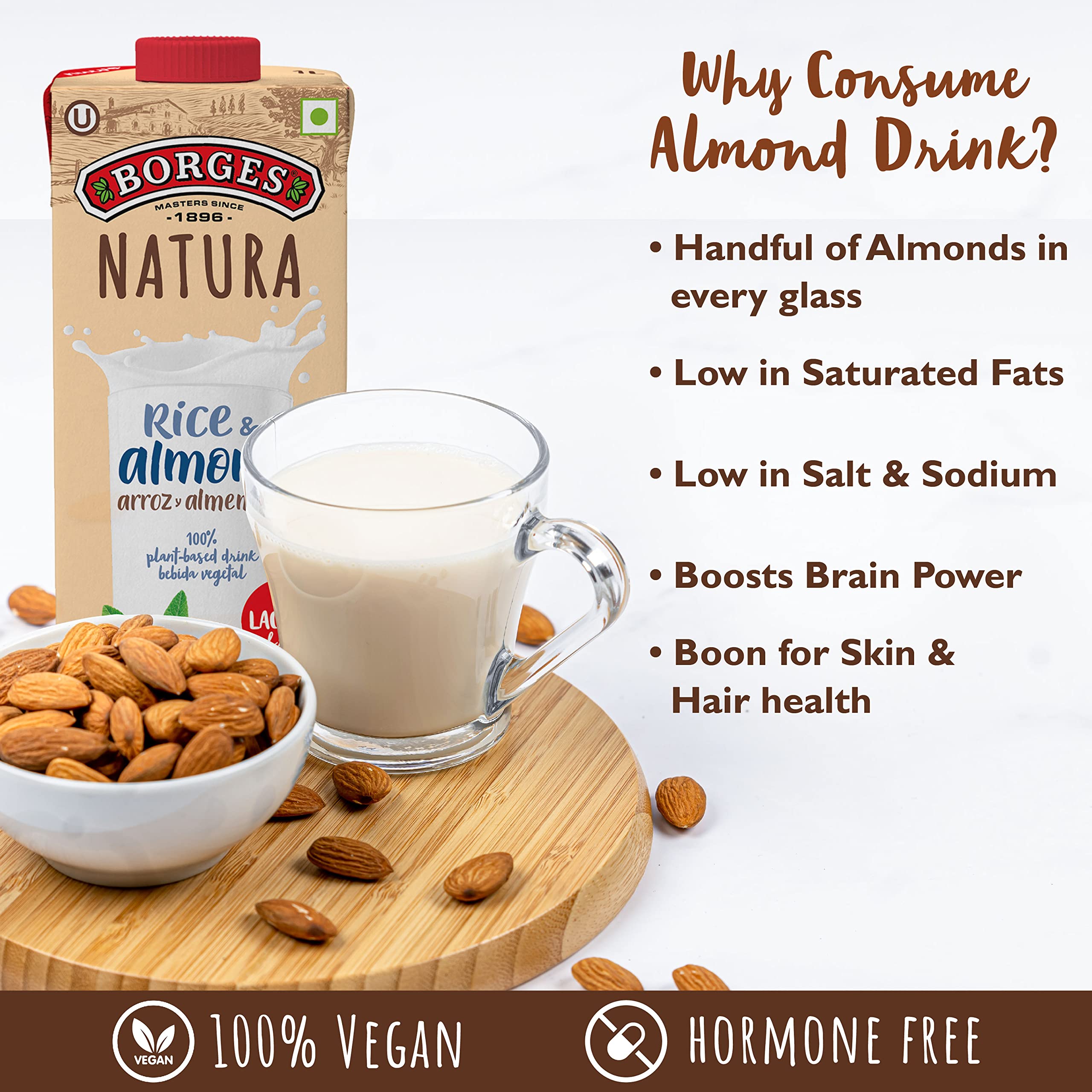 Borges Natura Rice & Almond Drink, Pack of 2 5