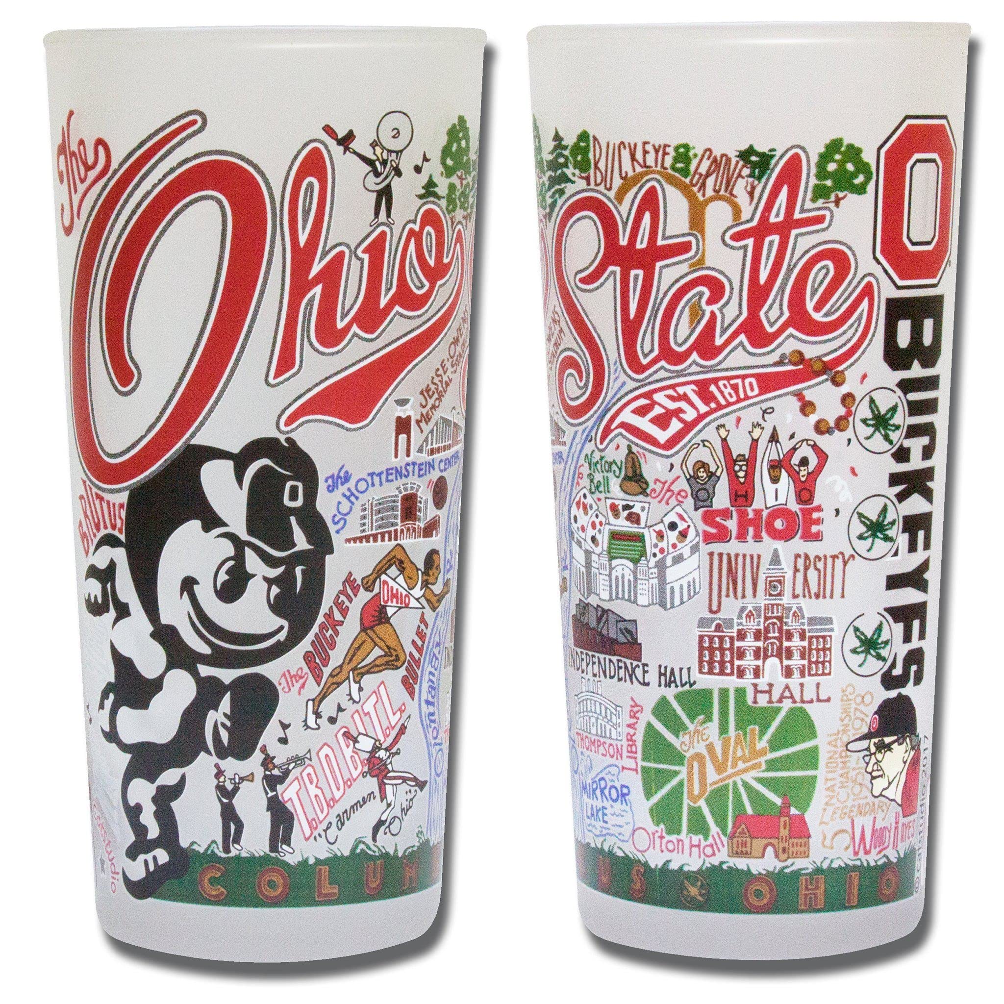 Catstudio Drinking Glass, Ohio State University Glass Cup for Kitchen, 15oz Dishwasher Safe Tumbler for OSU Alumni 3