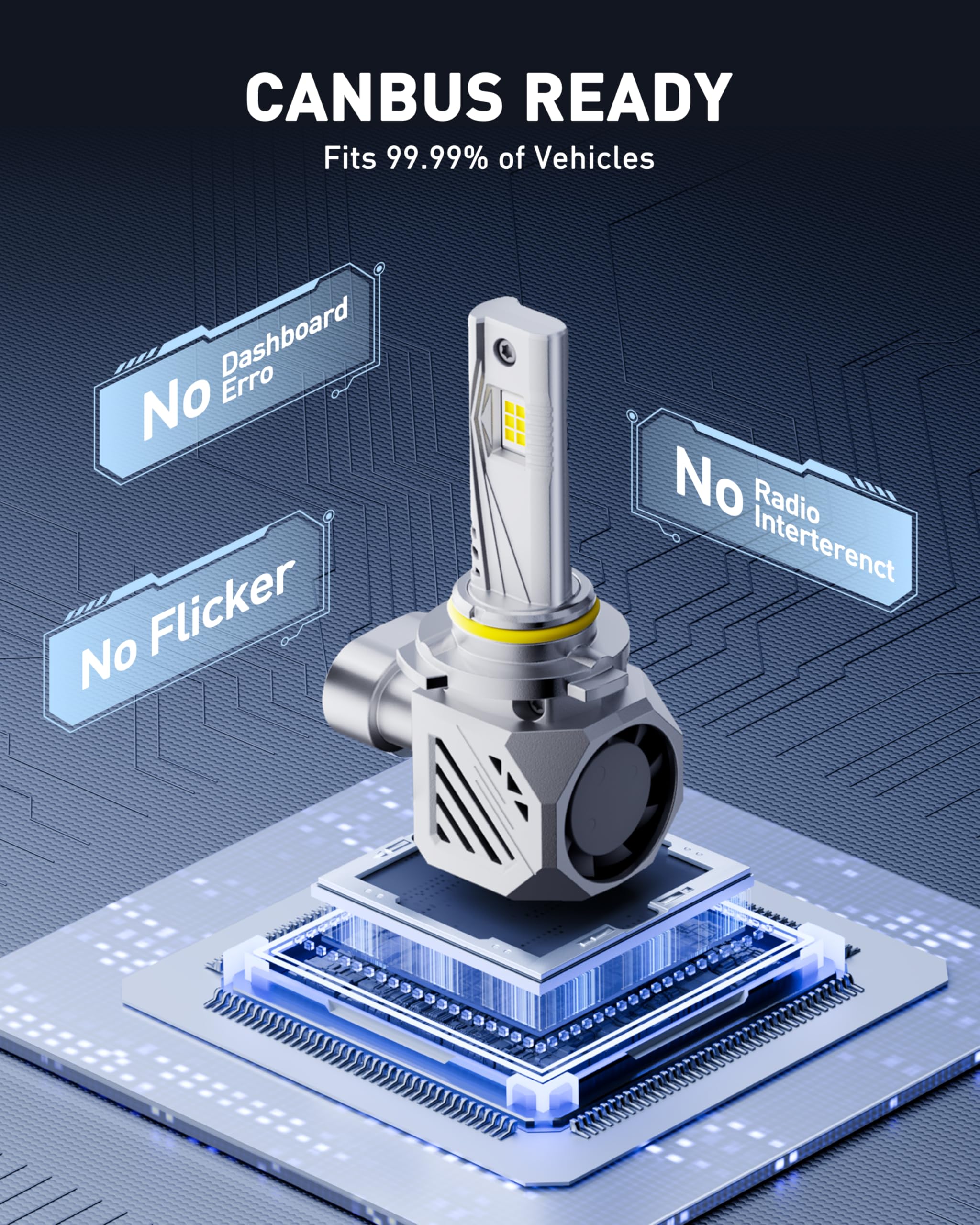 AUXITO 9006 LED Bulbs, 1000% Brighter, 3 Min Quick Install,Non-Polarity Plug and Play, 20 Years Lifespan, No Flicker, 99% Compatibility, Pack of 2 4