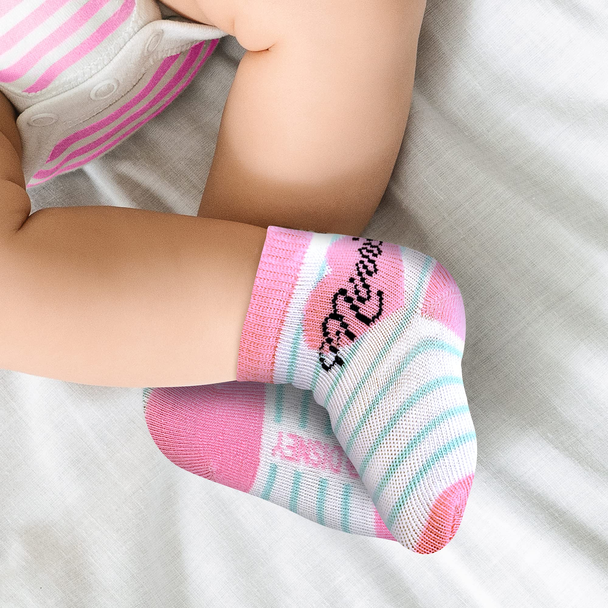 ABG Accessories Baby Girls & Boys Mickey 10-pack Infant Sock, Minnie Mouse-Multicolor Light, 0-6 Months 3