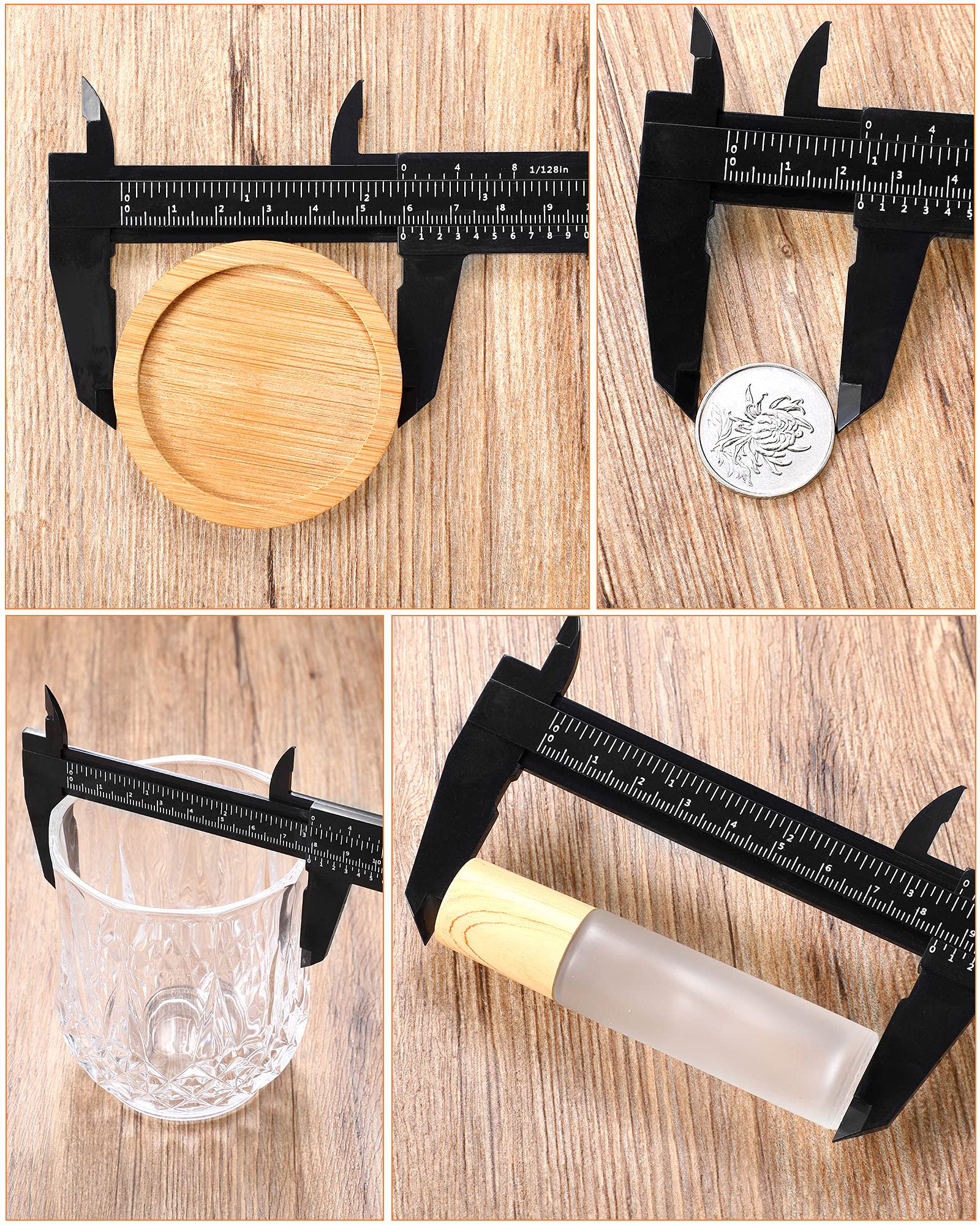 Frienda 20 Pcs Mini Plastic Caliper 6 Inch 150 mm Vernier Caliper Double Scale (Metric/inch) Black Eyebrow Ruler Plastic Vernier Ruler Sliding Gauge Measuring Tattoo Brow Tool for Student Office 3