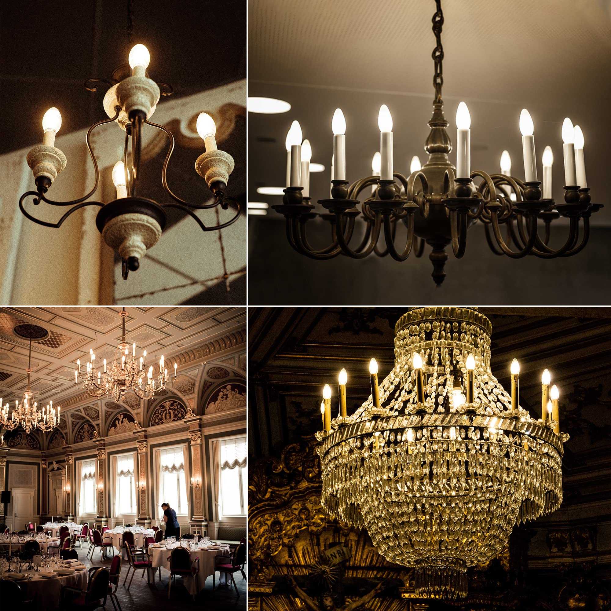 Low Watt Led Light Bulbs 0.5W Equivalent 5W Incandescent Small Night Light Bulb Warm White 2700K Milky C7 Candelabra Led Light Bulbs for Wall lamp Chandeliers E12 Screw Base Low Lumens Light Bulbs 6