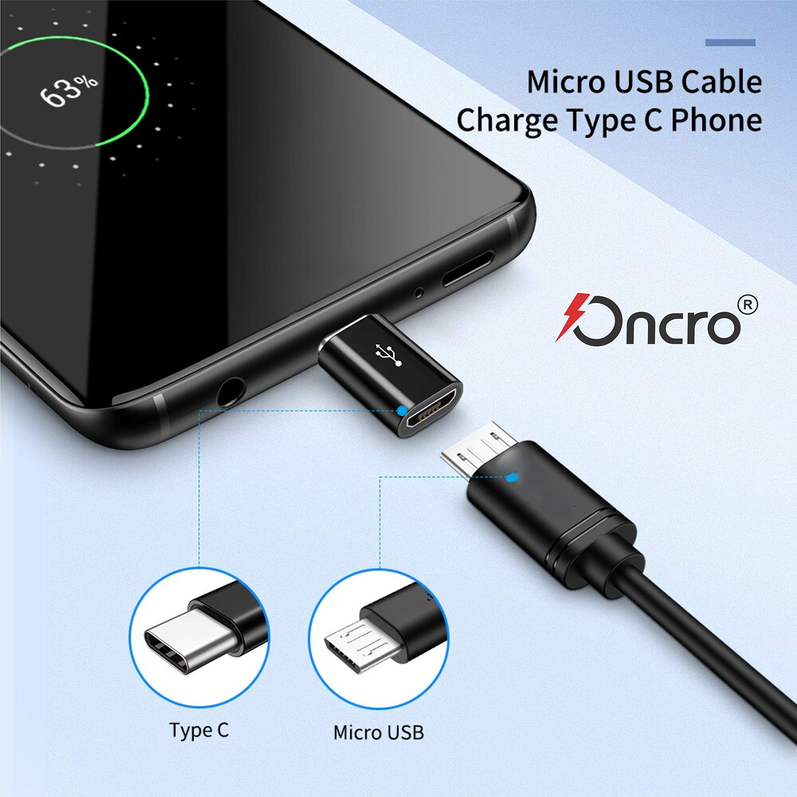 ONCRO® Micro 3.1 USB to Type C High Speed Charging Connector Adapter for OnePlus 7 pro, 7, 6, 6t, 5, 5t and All Type C Smartphones (No Data Transfer) 5