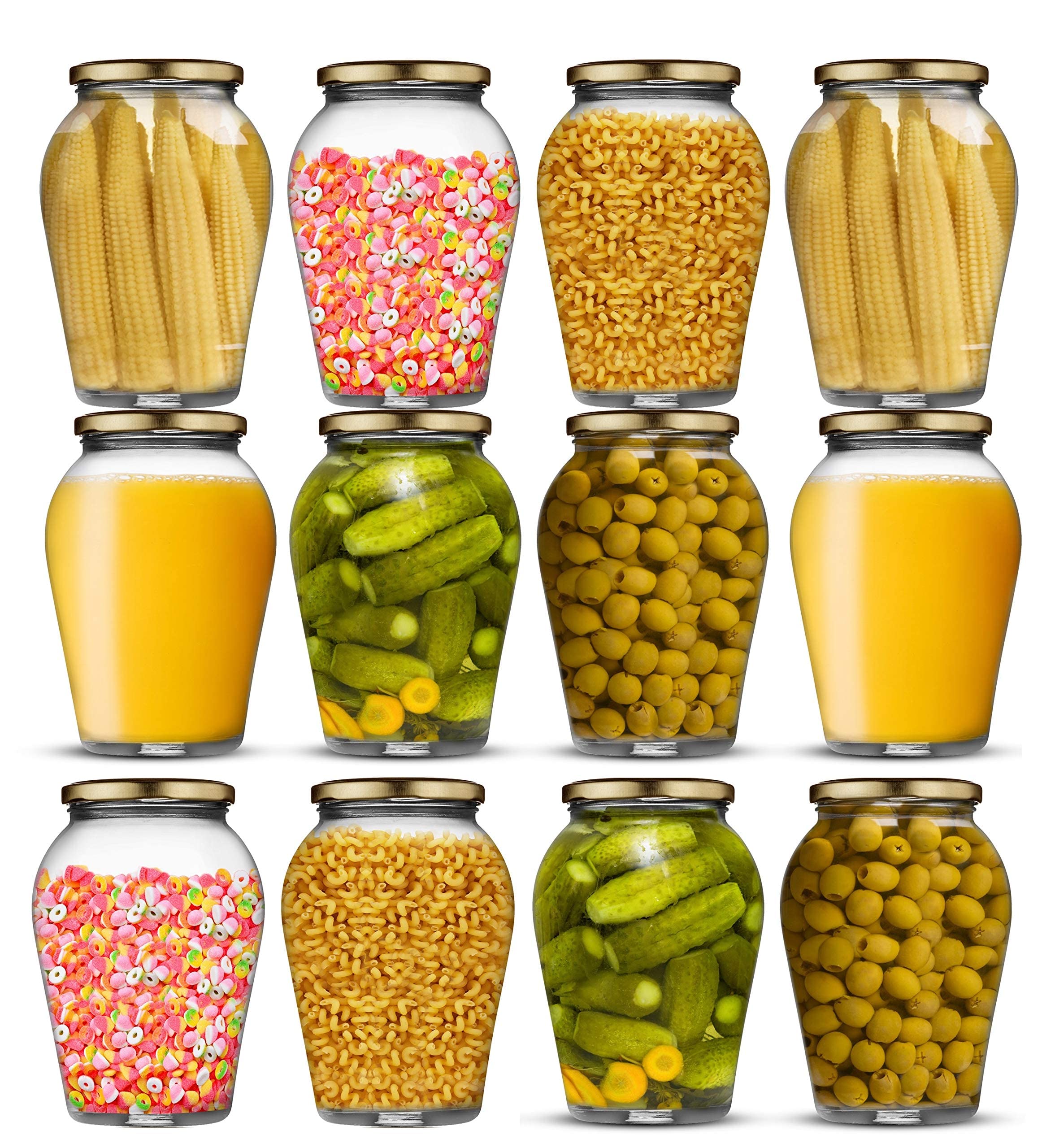 STAR WORK 1000 ML Big Pot Glass Jar for Pickle Storage Dried Masla,Grocery,Grain Storage Jar (1) 2